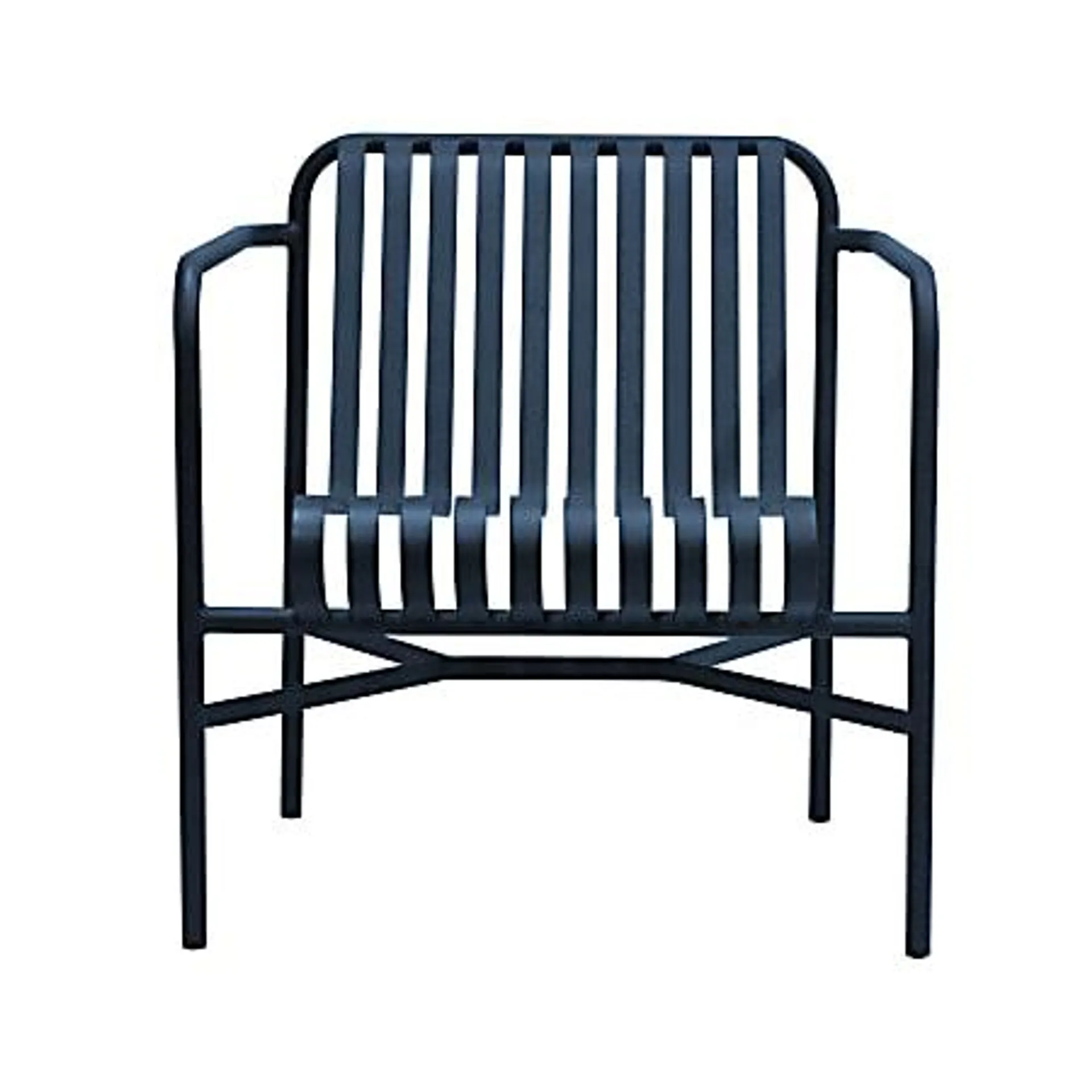 Eurostyle Enid Outdoor Furniture Steel Lounge Chair, Dark Blue