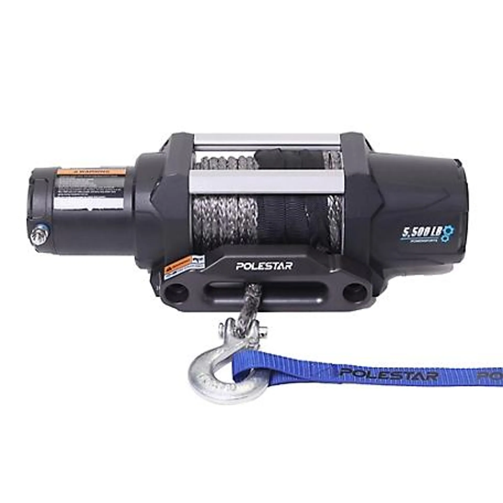 PoleStar 12V DC Electric UTV Winch with Synthetic Rope Heavy-Duty Powersports Recovery Tool, 5,500 lb. Capacity