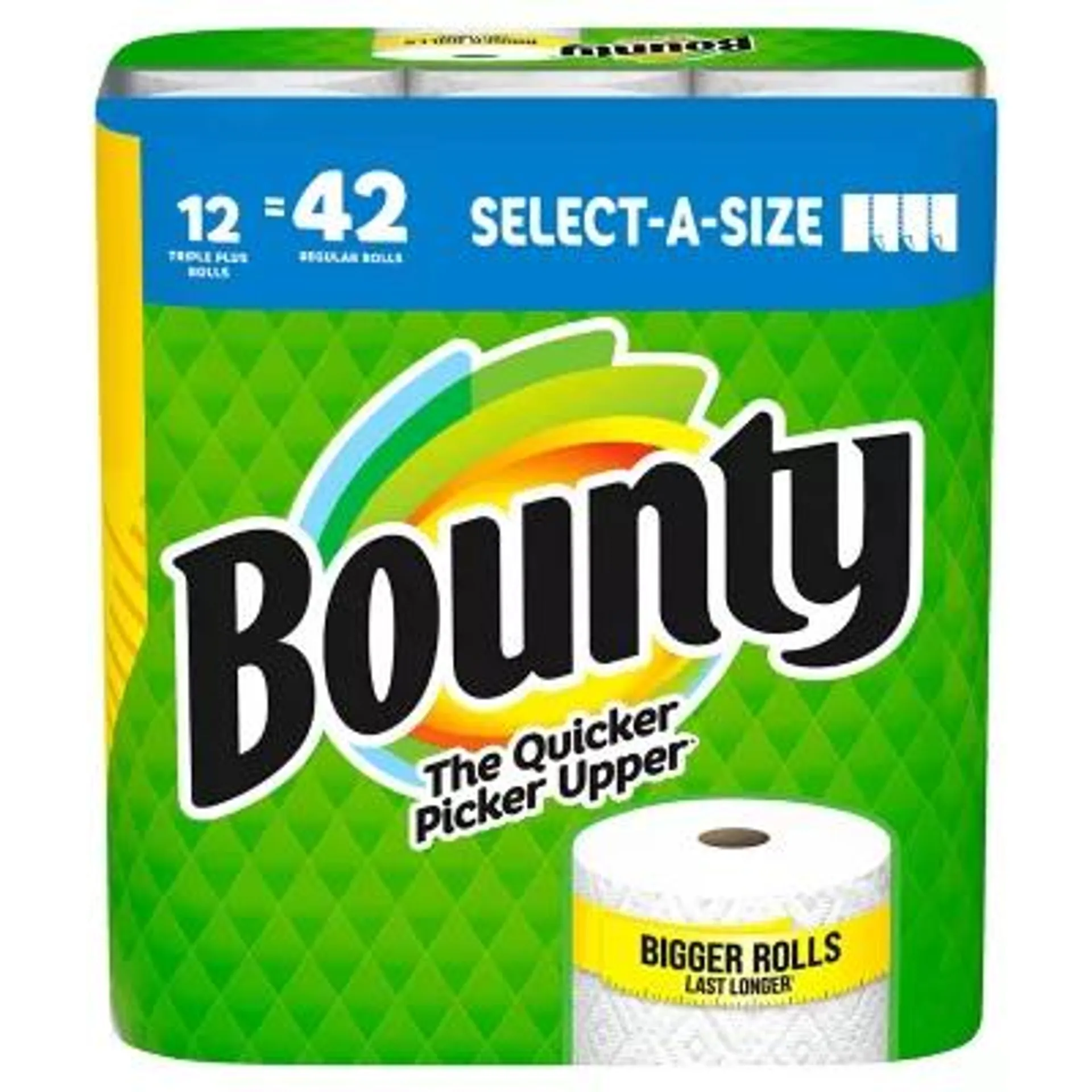 Bounty Triple Plus Select-A-Size 2-Ply Paper Towels, 158 Sheets/Roll, 12 Rolls