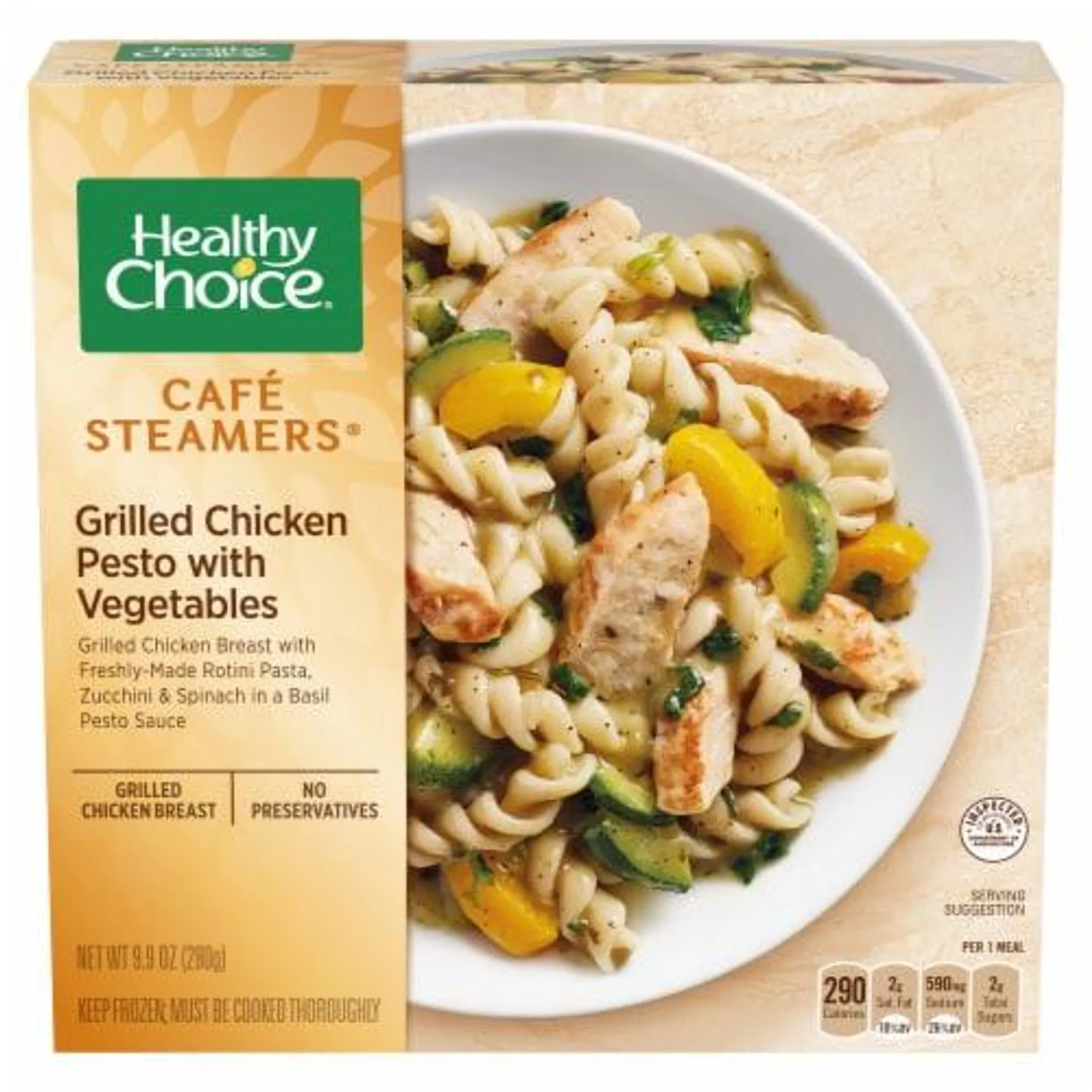 Healthy Choice Cafe Steamers Grilled Chicken Pesto With Vegetables Frozen Meal