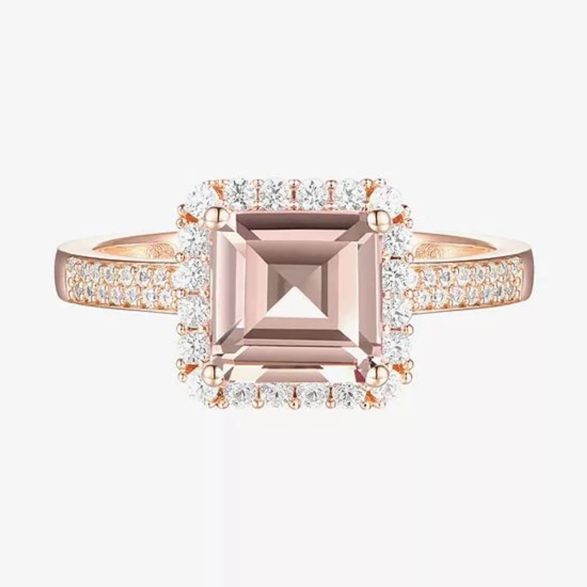 Yes, Please! Womens Lab Created Champagne Sapphire 14K Rose Gold Over Silver Cocktail Ring