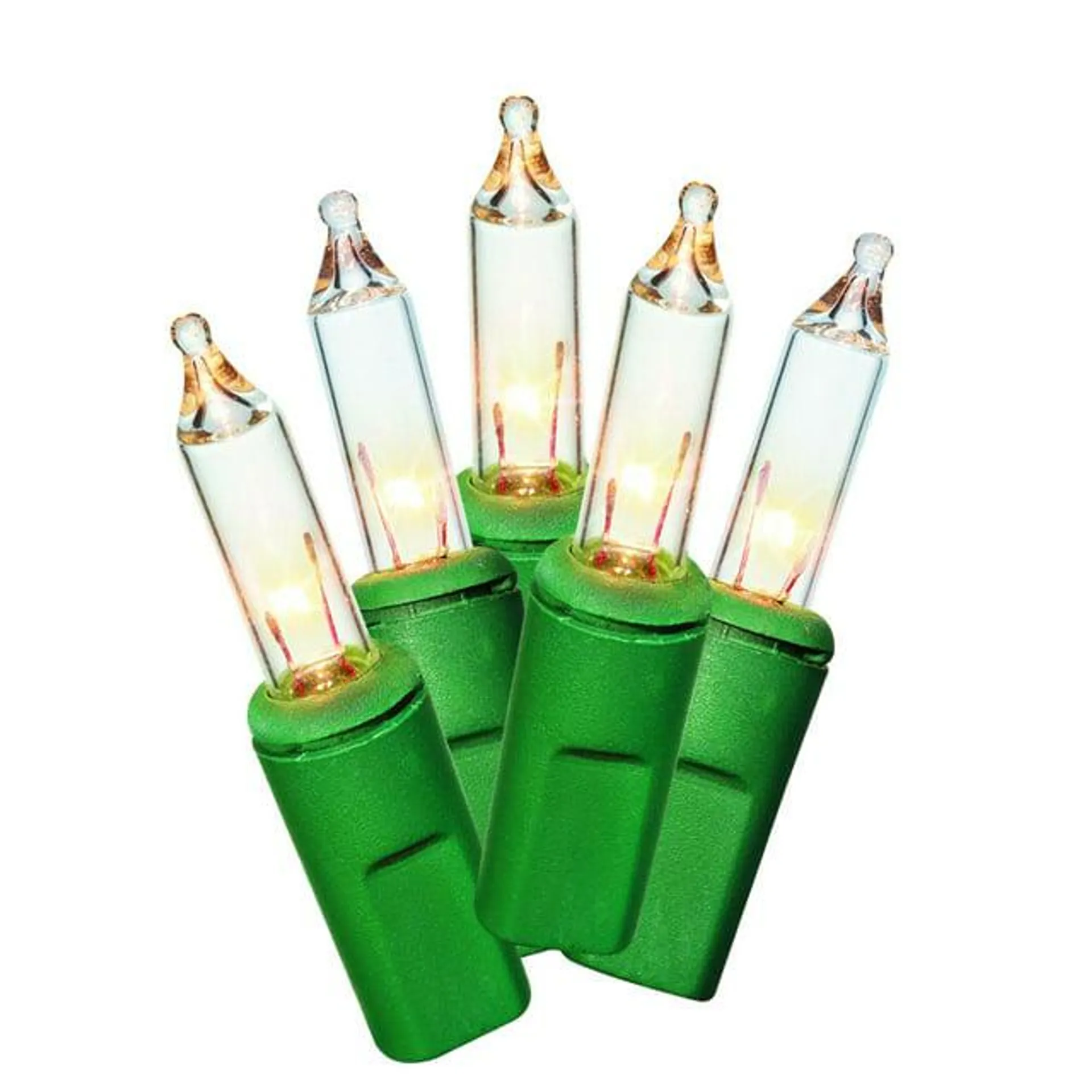 300-Count Clear Incandescent Mini Christmas Lights with Green Wire, 62.5', Holiday Time