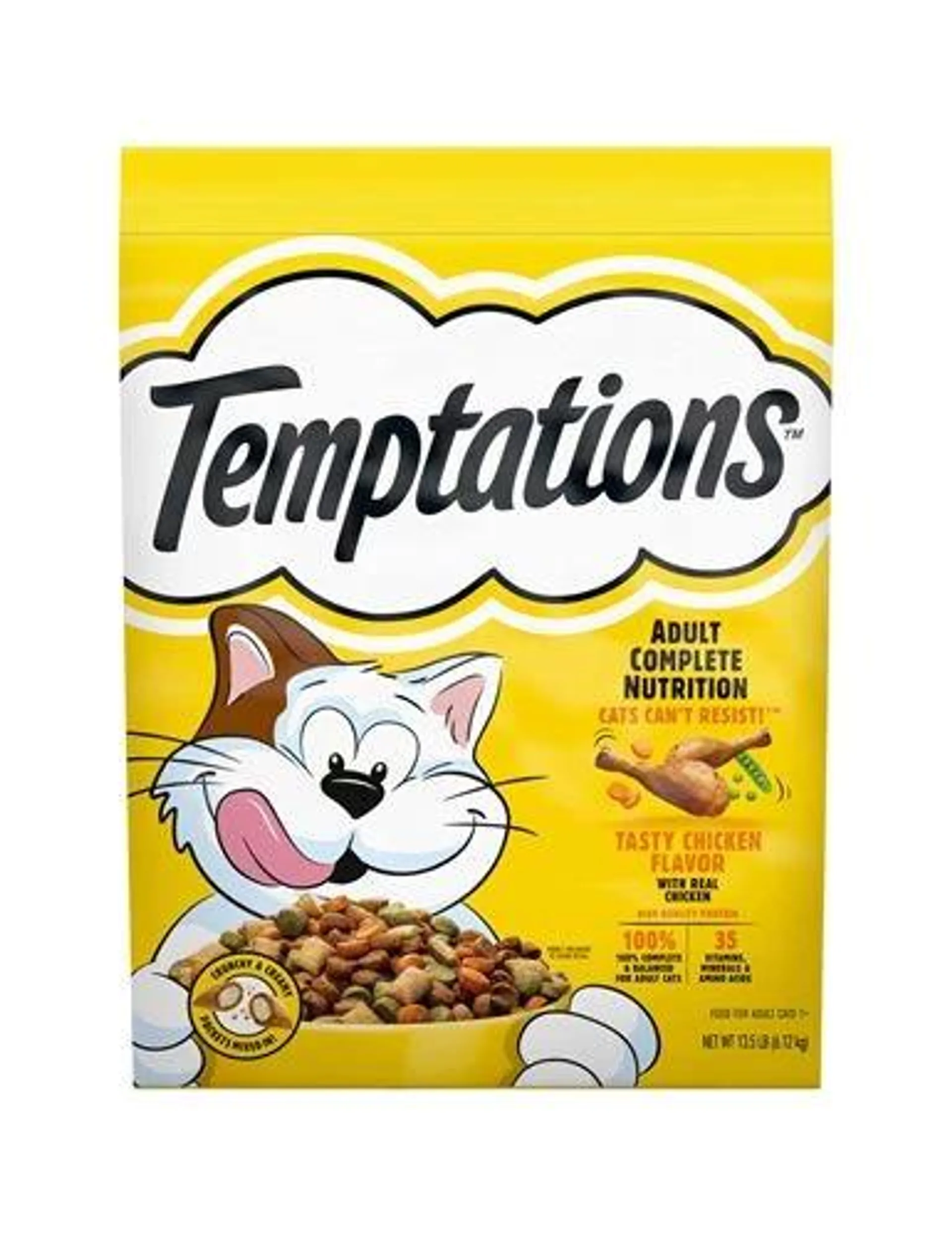 Temptations Tasty Chicken Flavor Adult Dry Cat Food, 13.5 Pounds