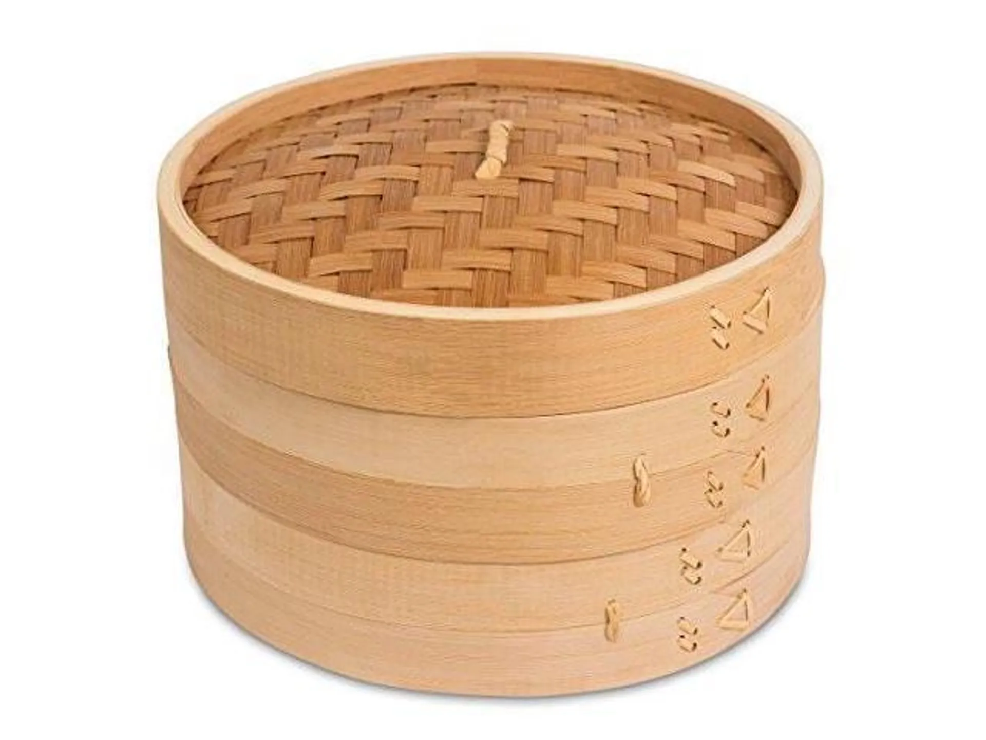 birdrock home 10 inch bamboo steamer | classic traditional design | healthy cooking | great for dumplings, vegetables, chicken, fish | steam basket | natural