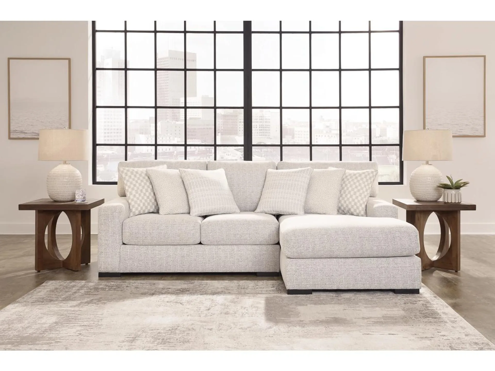 Larce 2-Piece Performance Fabric Sectional with Chaise