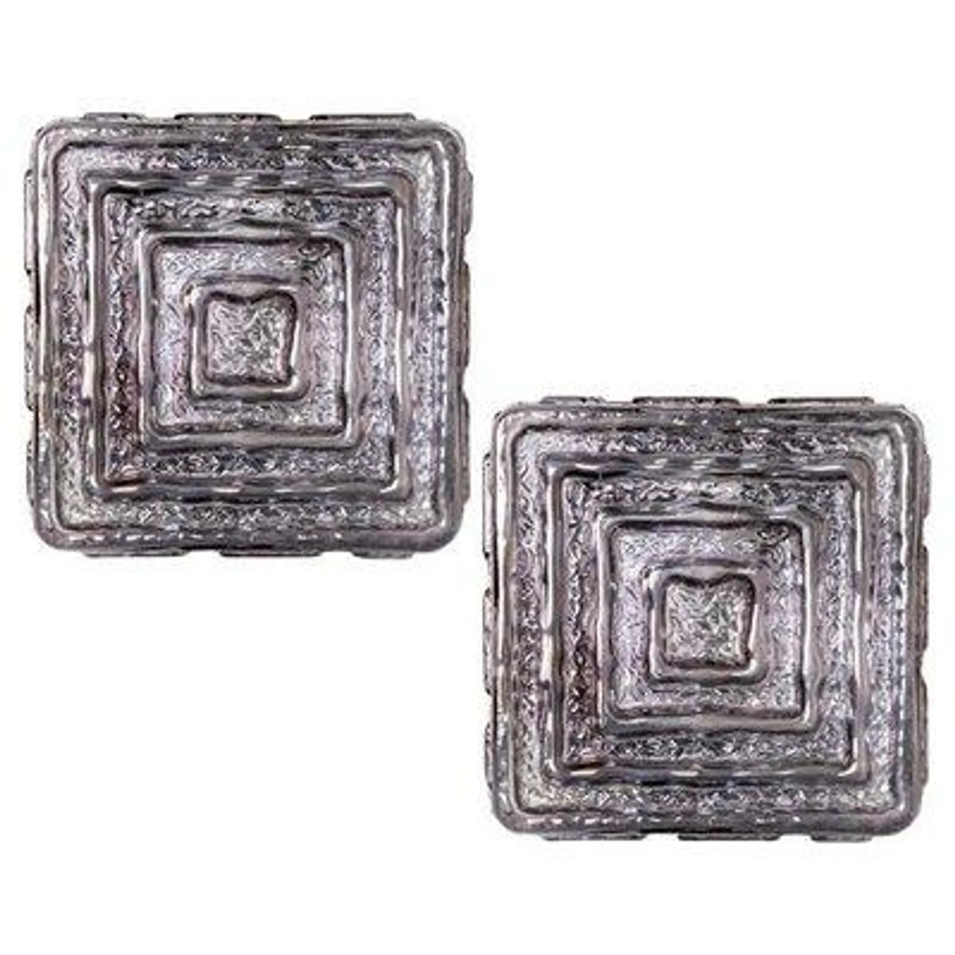 Square Grey Smoked Glass Wall Lights, 1970s, Set of 2