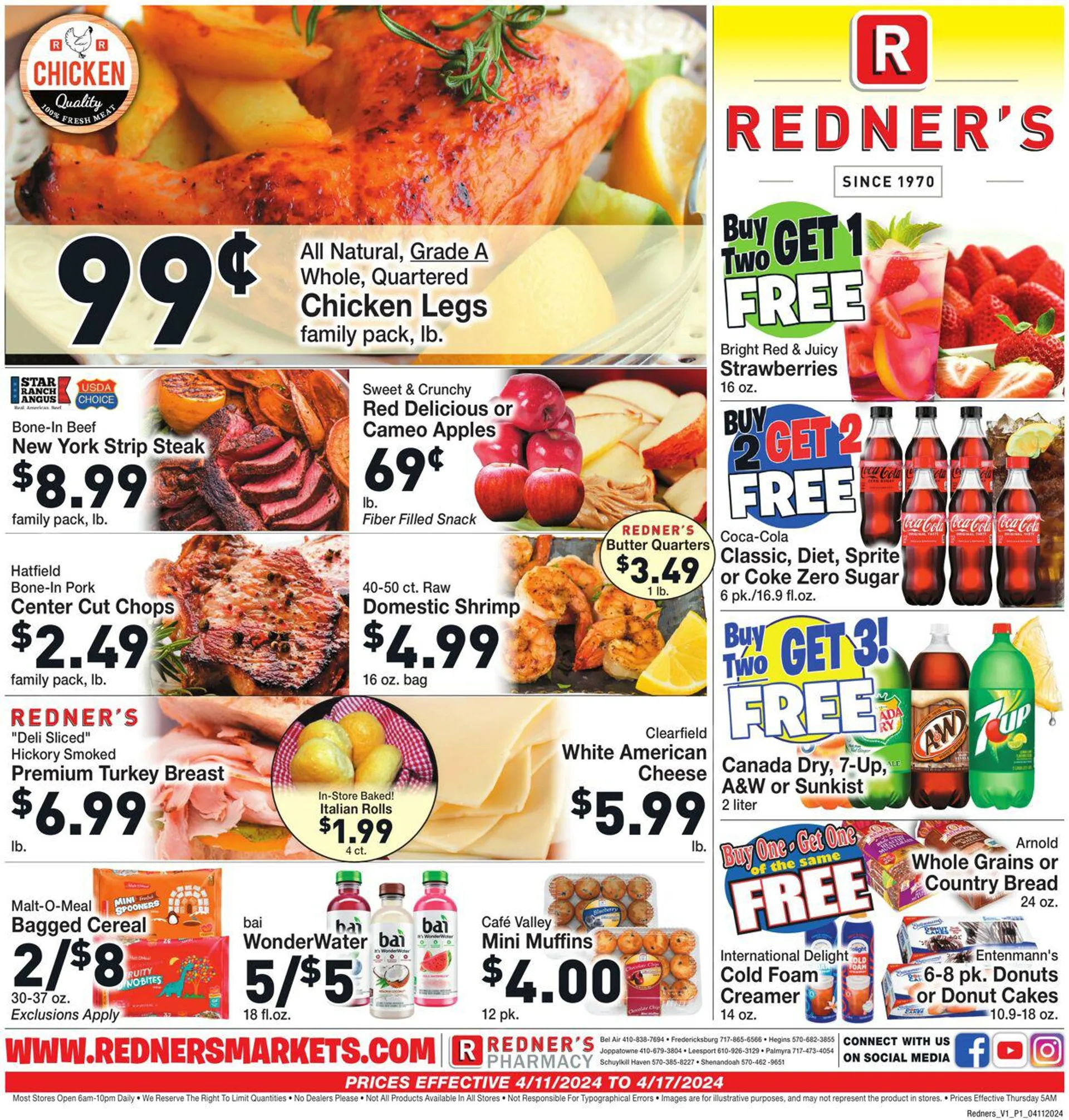 Weekly ad Redner’s Warehouse Market Current weekly ad from April 11 to April 17 2024 - Page 1