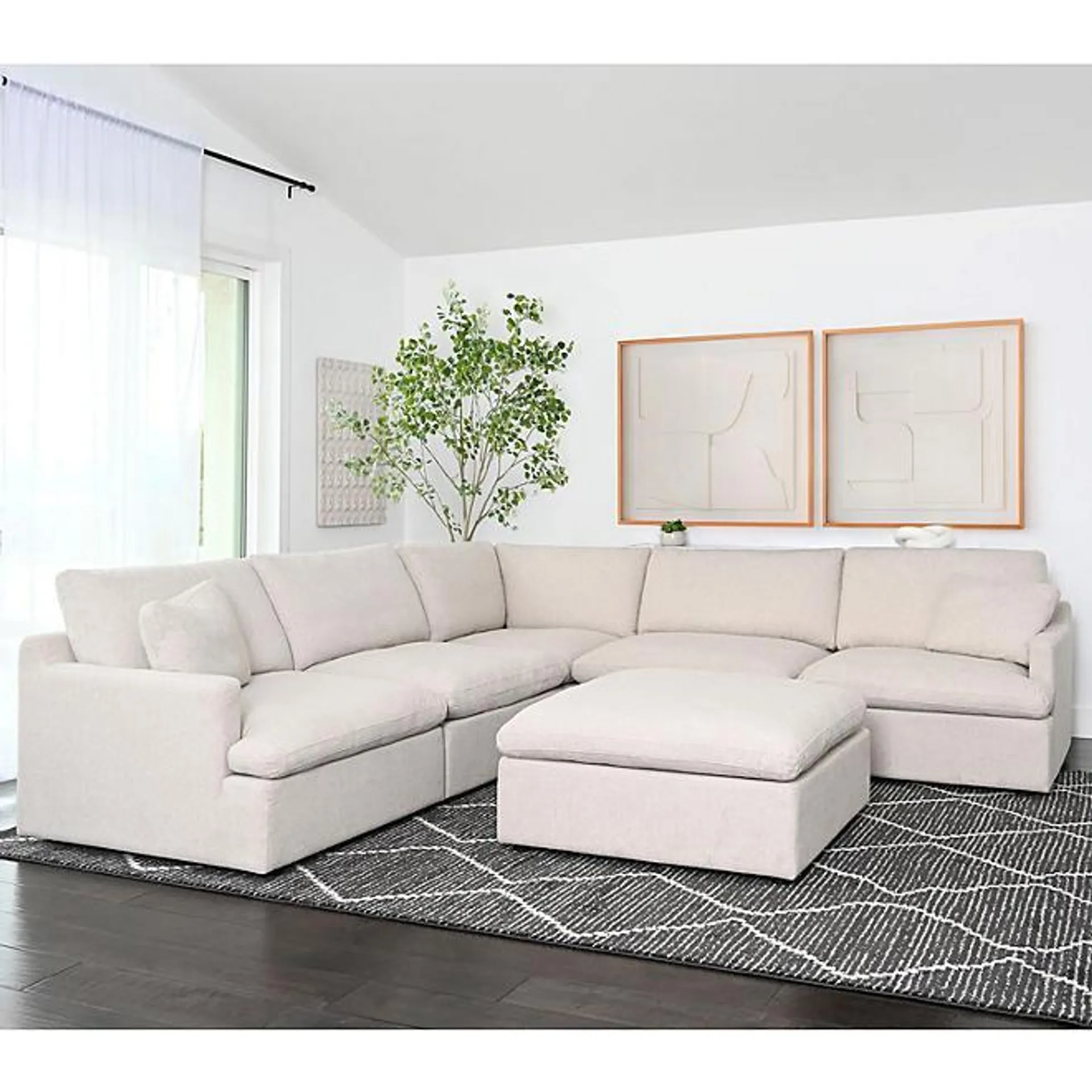 Capri Modular Fabric 6-Piece Sectional, Assorted Colors