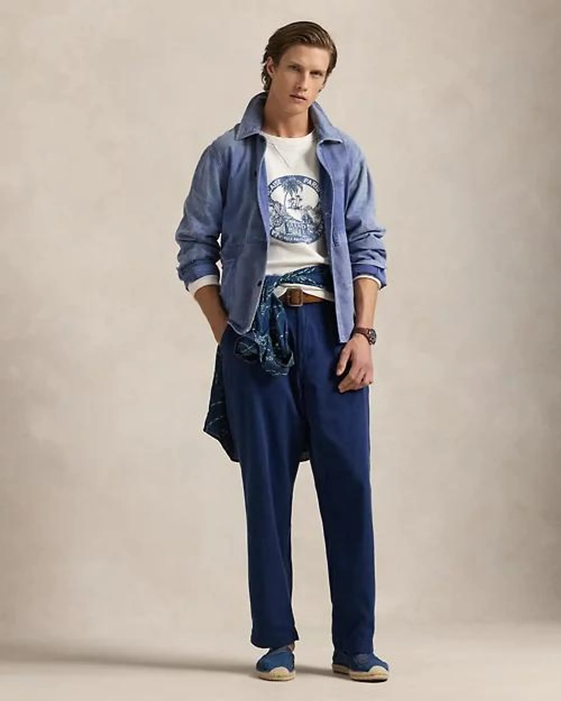 Relaxed Fit Garment-Dyed Twill Pant