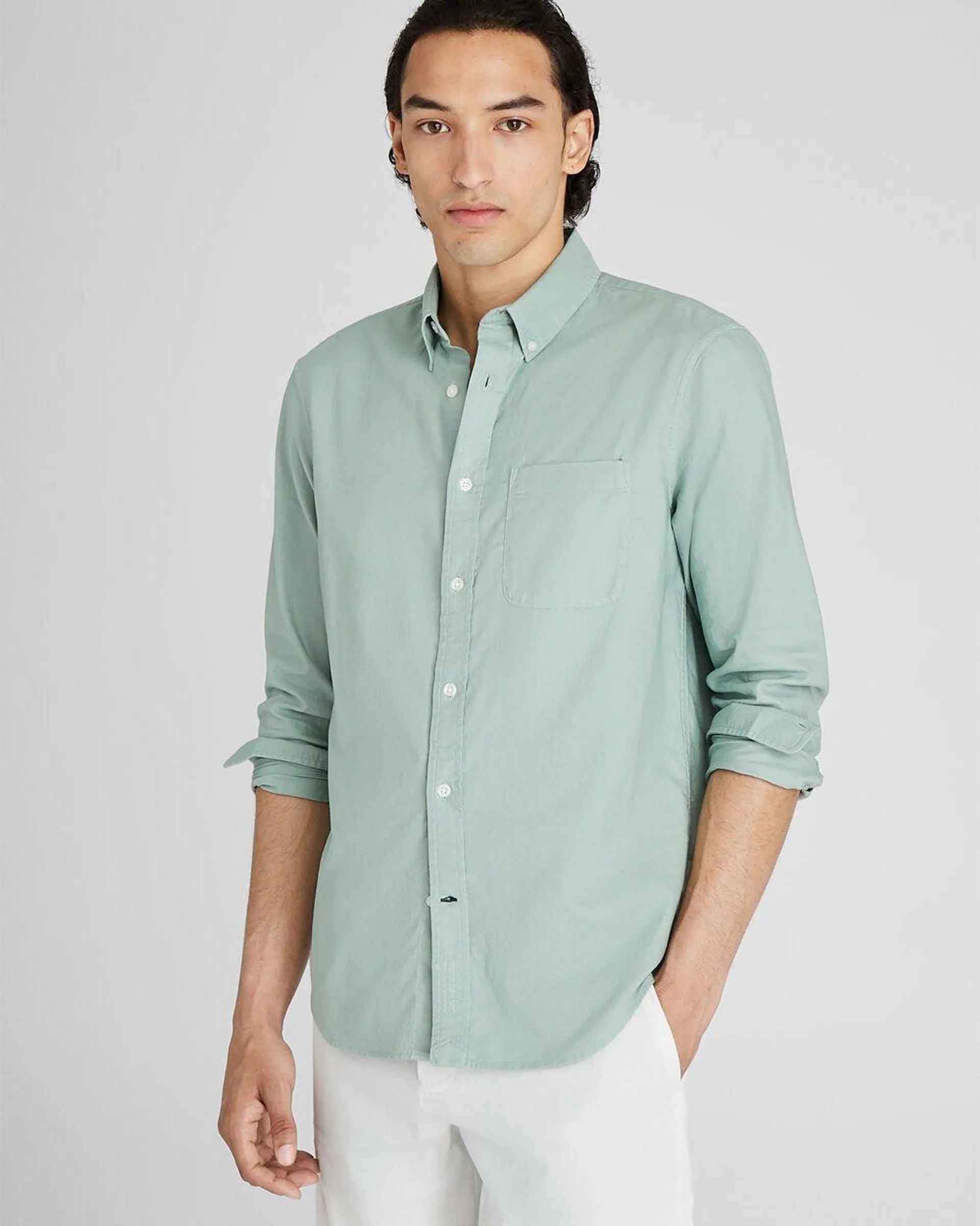 Garment-Dyed Slim Lightweight Oxford Shirt