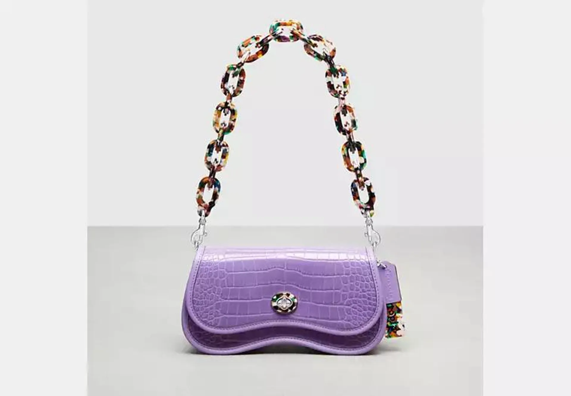 Wavy Dinky Bag In Croc Embossed Coachtopia Leather