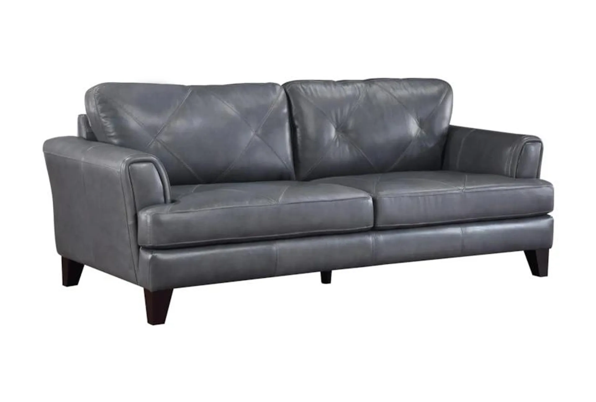 Saben Burnish Grey 88" Leather Sofa