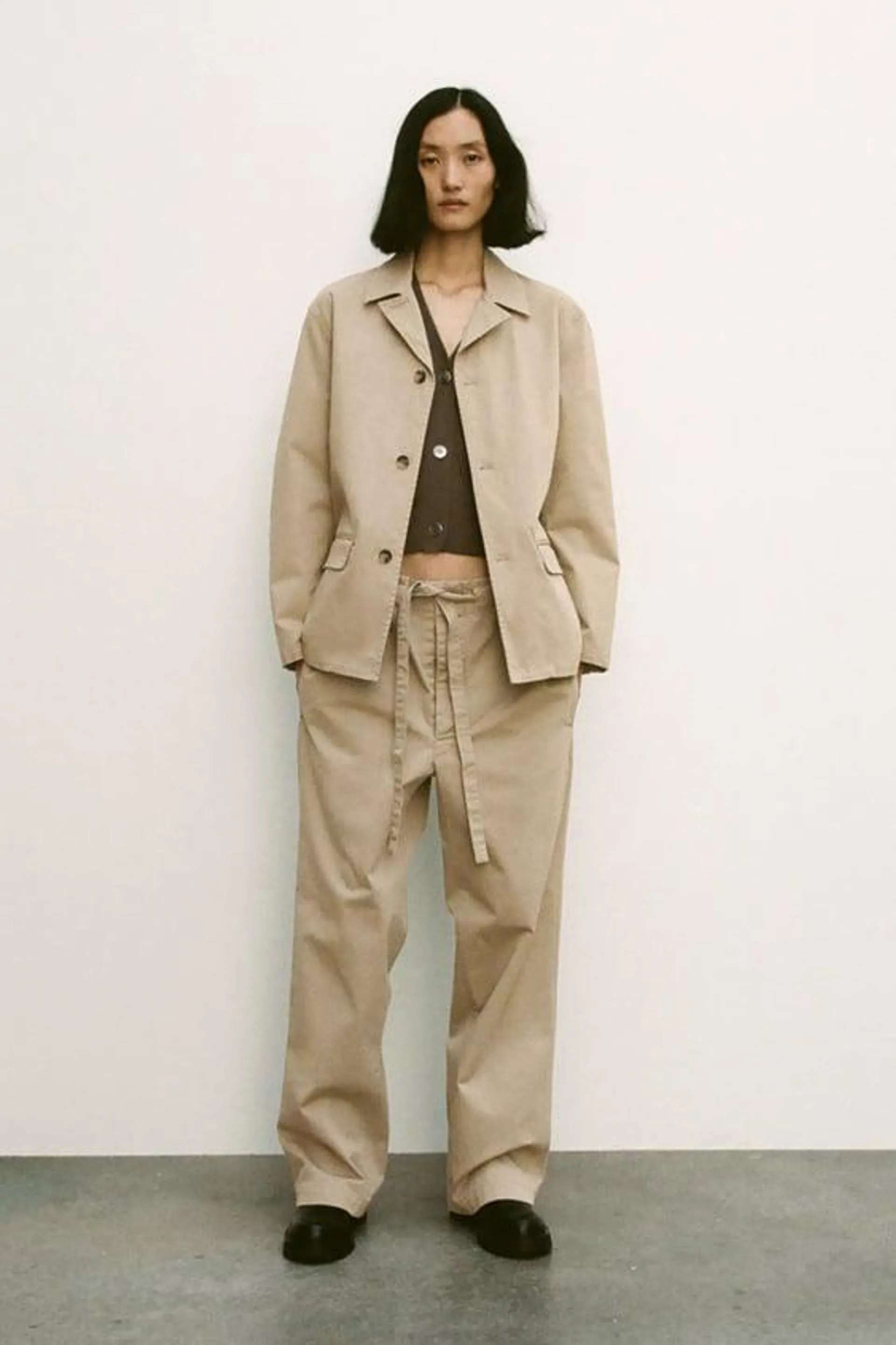 ZW COLLECTION FADED TWILL PYJAMA-STYLE TROUSERS