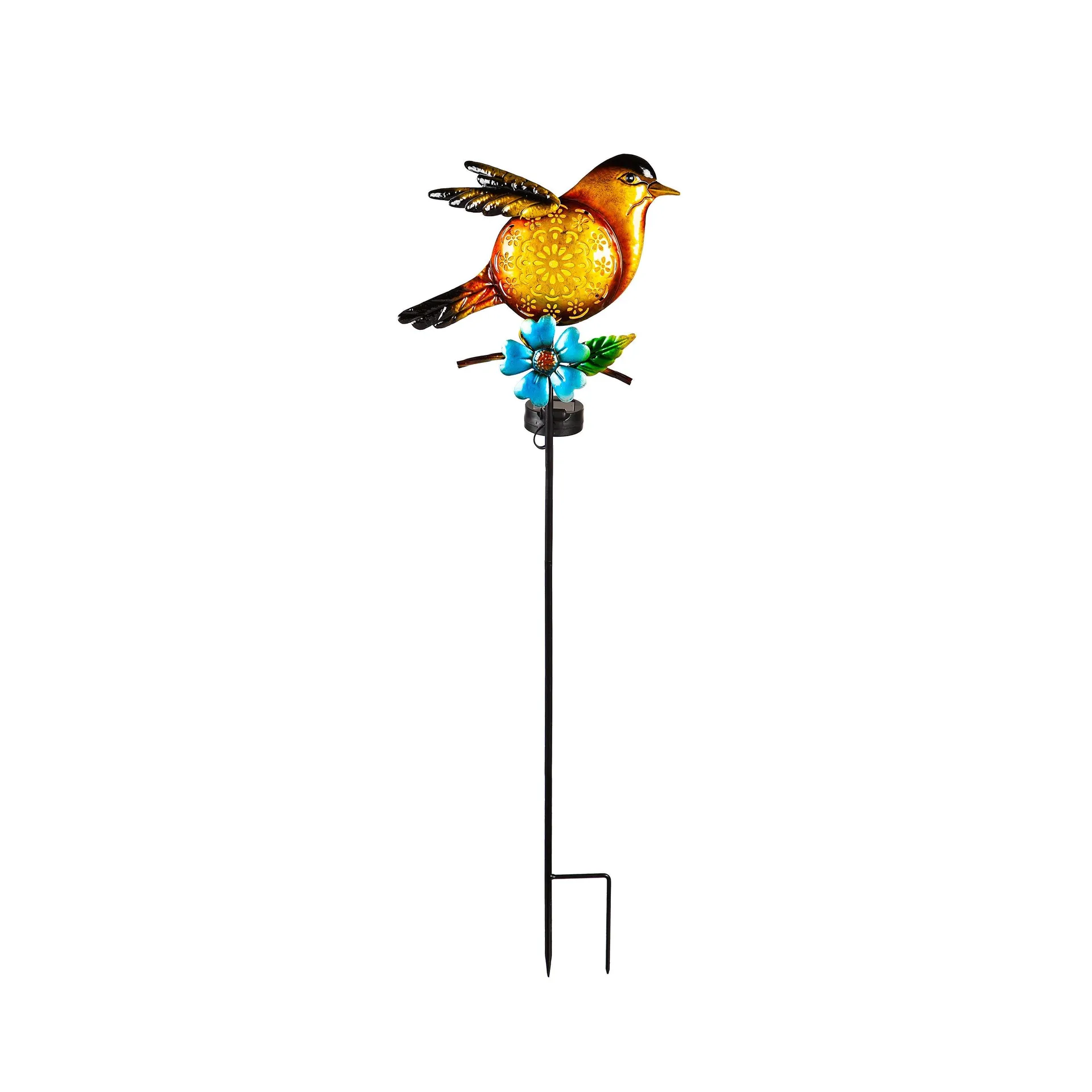 Solar Bird Garden Stake - Yellow