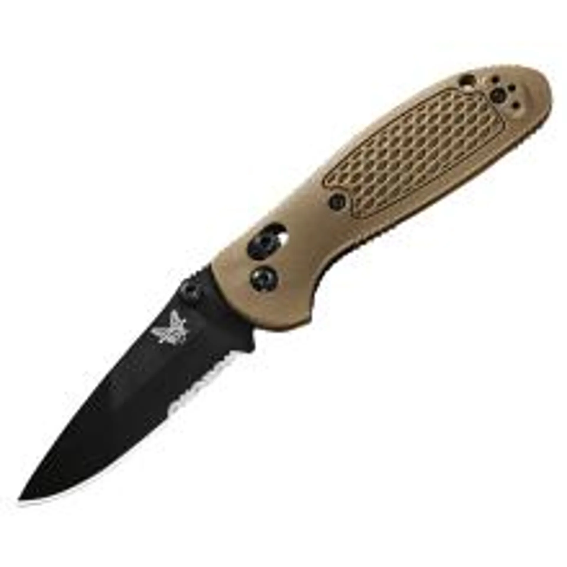 Benchmade Griptilian Folding Knife in Coyote Tan with Serrated D2 Blade