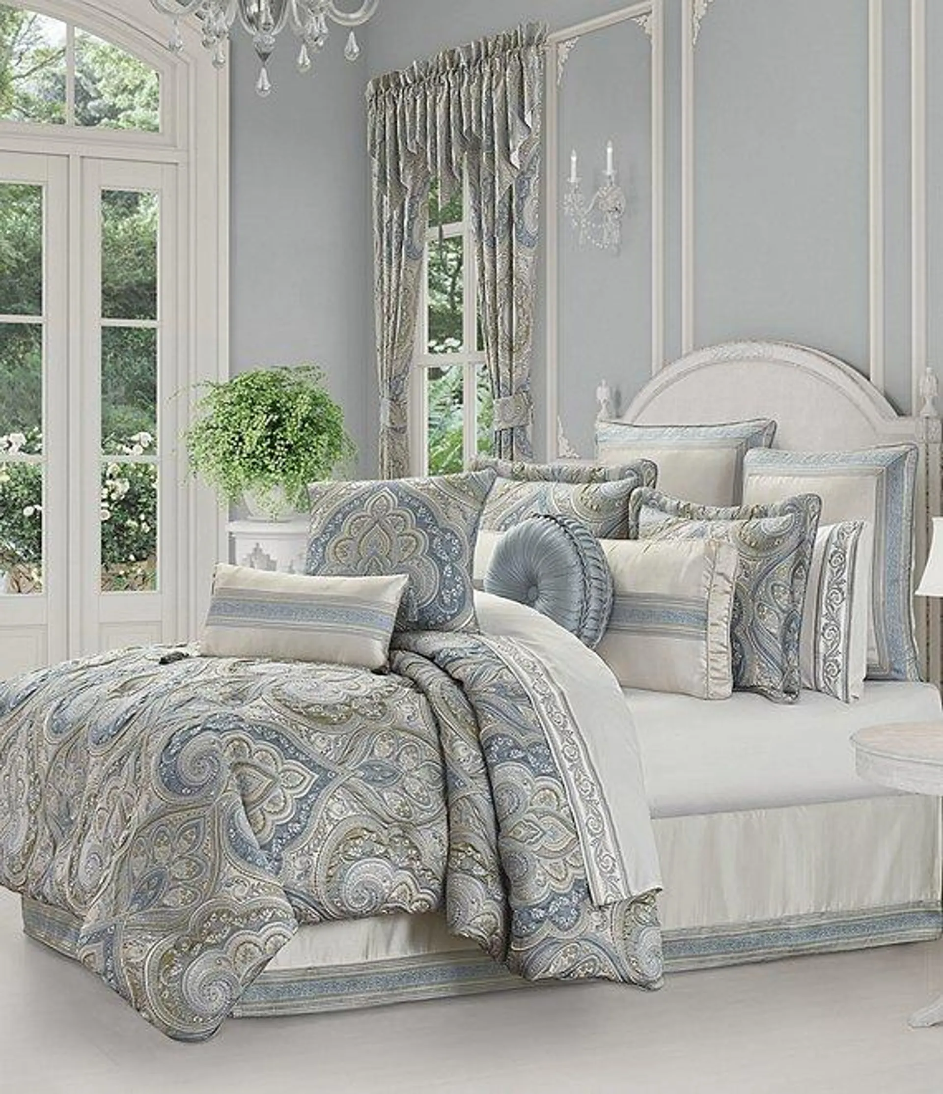 Allora Woven Damask Oversized Comforter Set Bedding Collection