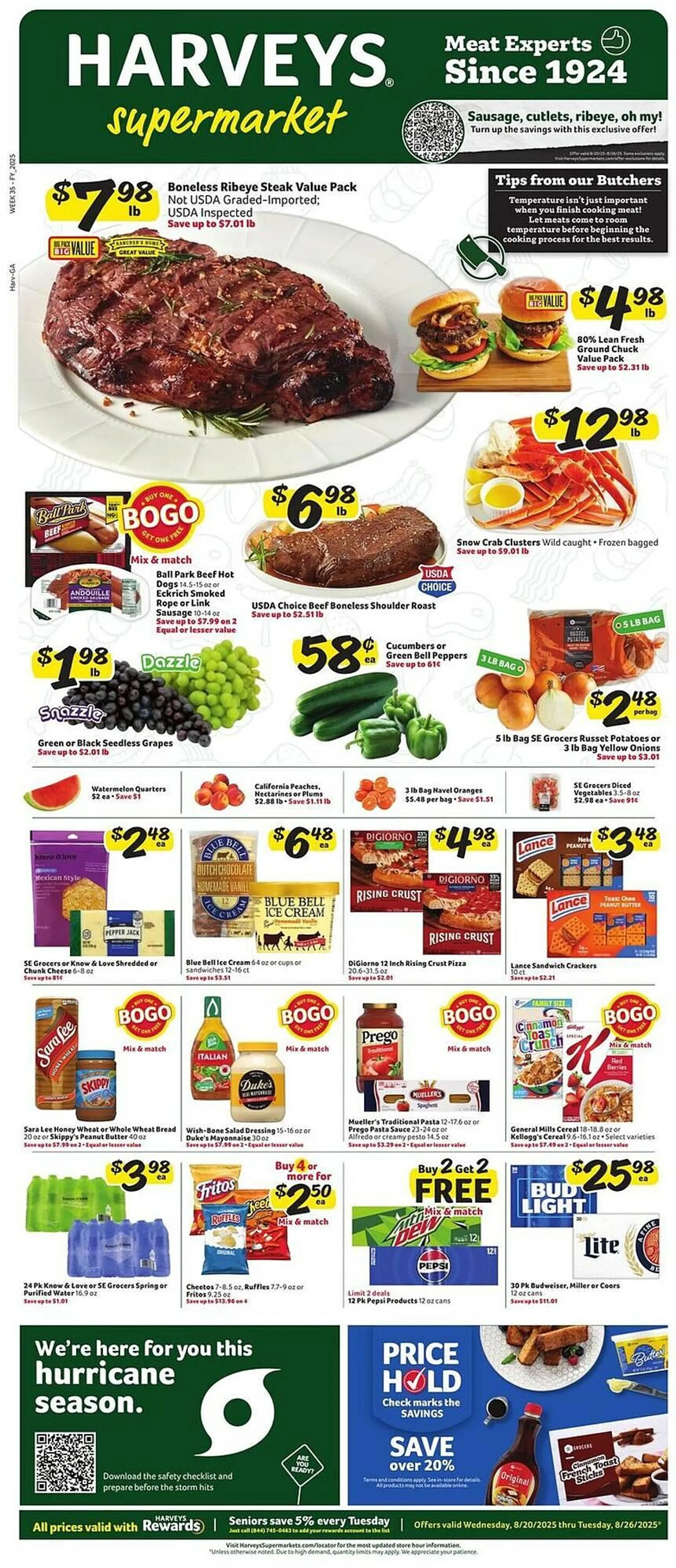 Weekly ad Harveys Supermarkets Weekly Ad from August 20 to August 26 2025 - Page 1