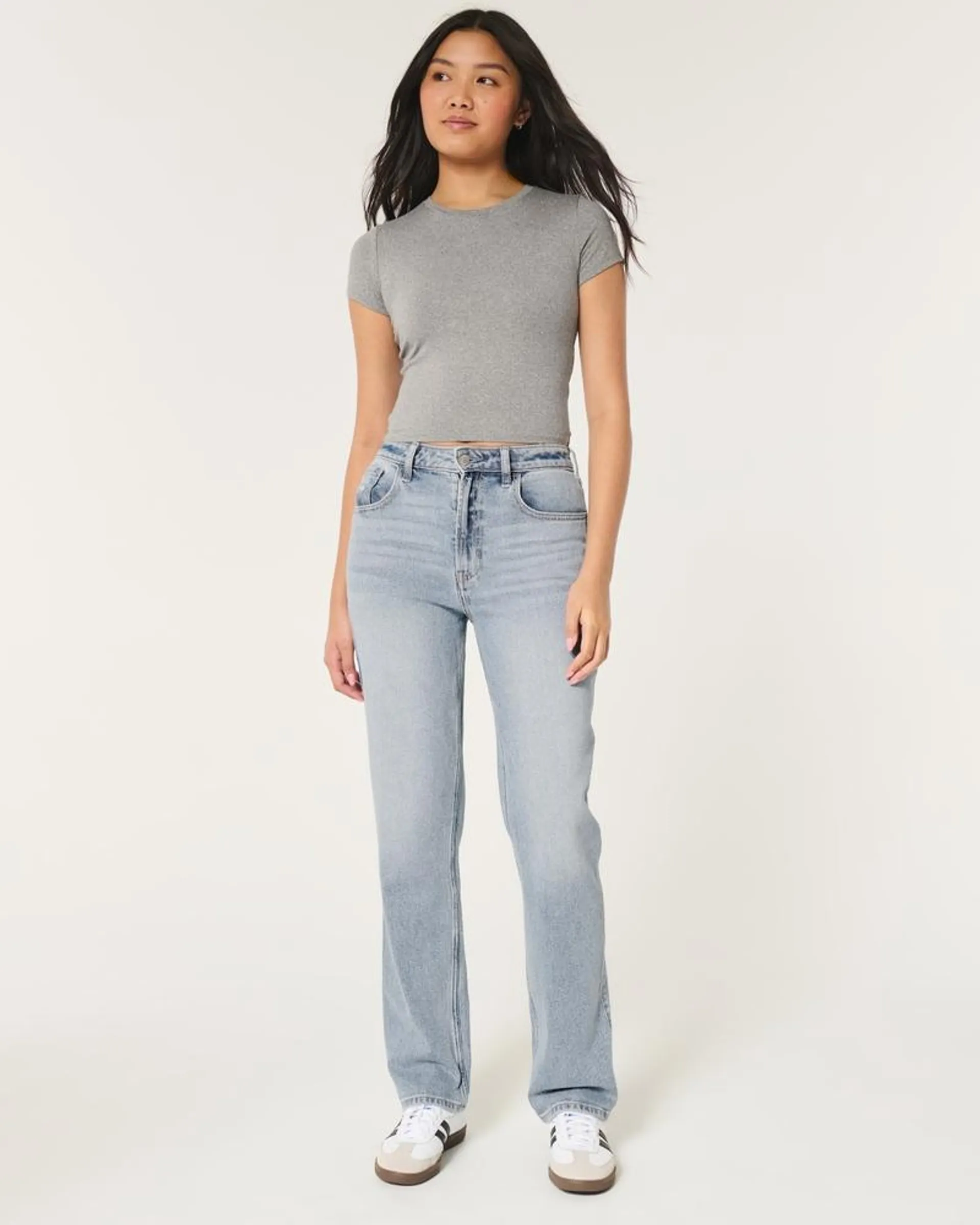 Ultra High-Rise Medium Wash 90s Straight Jeans