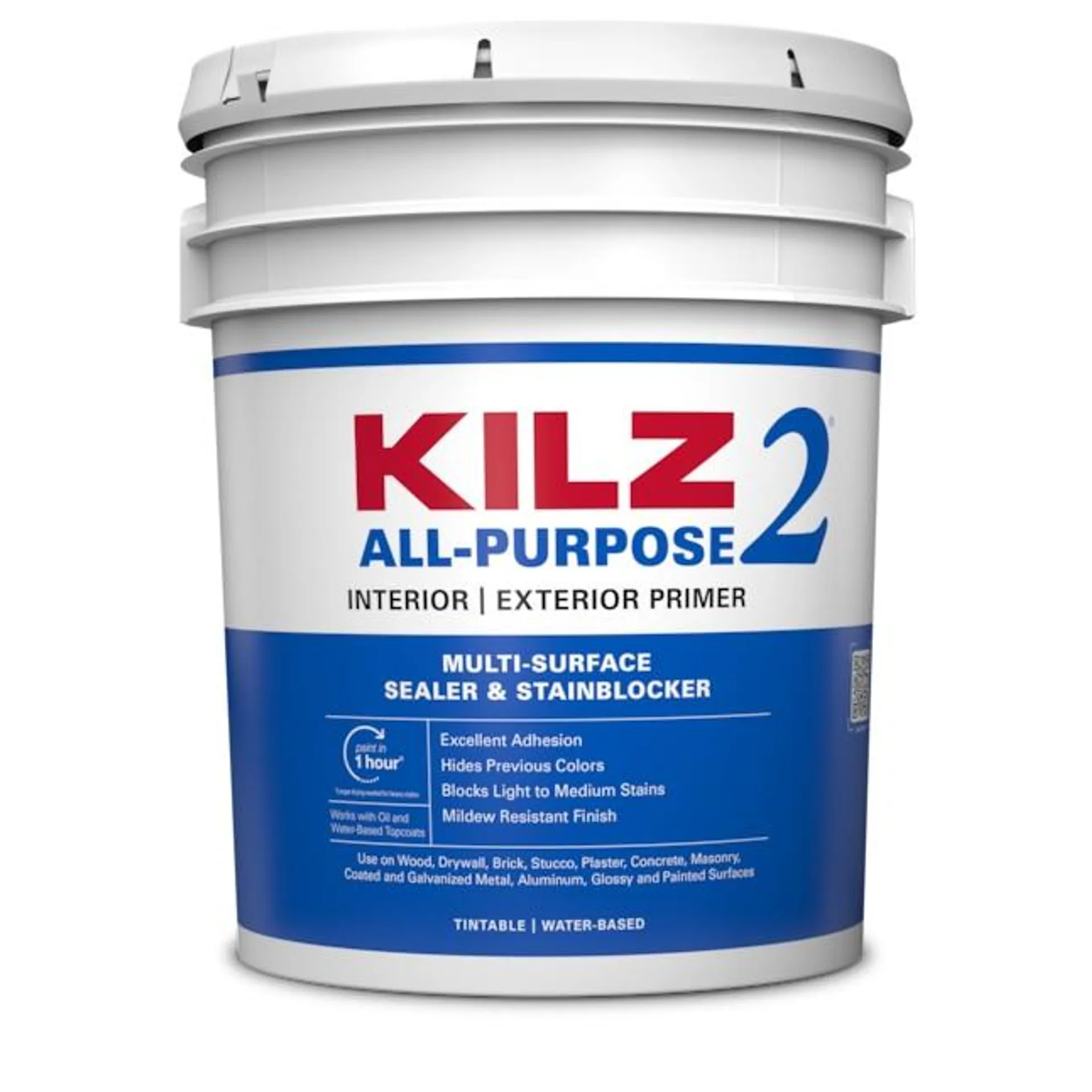 KILZ 2 All-Purpose Interior/Exterior Multi-purpose Water-based Wall and Ceiling Primer (5-Gallon)