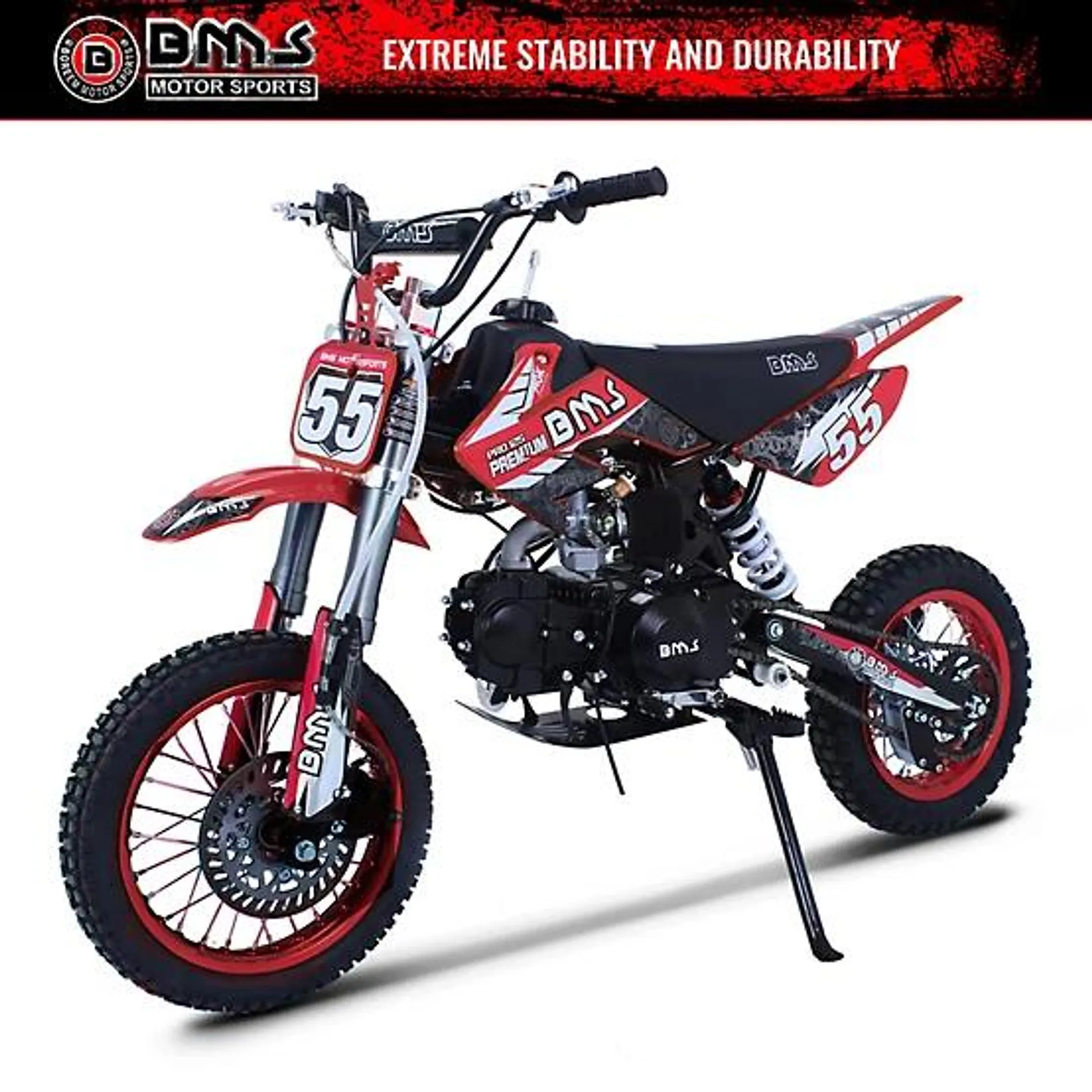 Pro 125 Premium Gas Dirt Bike, Red