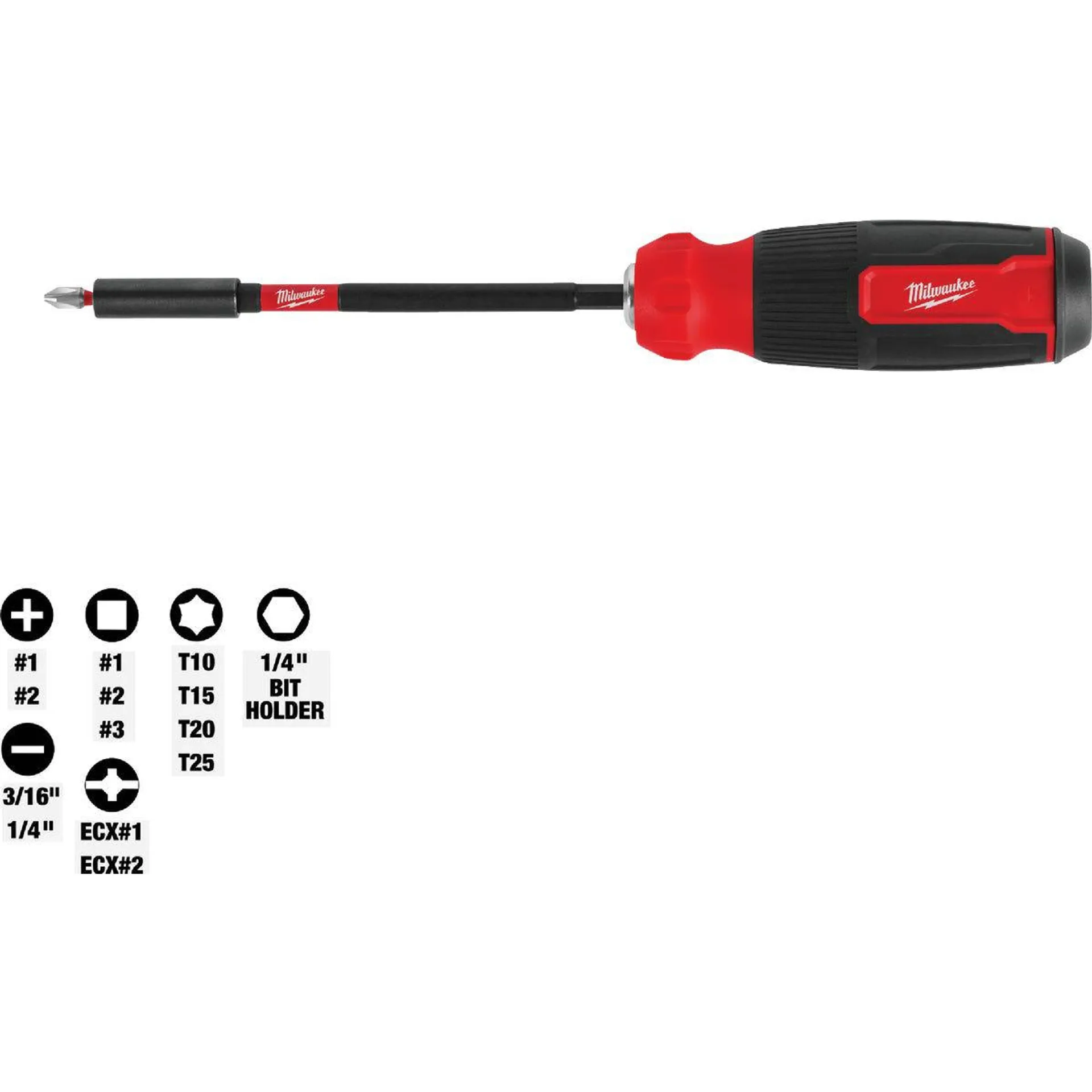 Milwaukee 14-In-1 Multi-Bit Screwdriver with SHOCKWAVE Impact Duty Bits