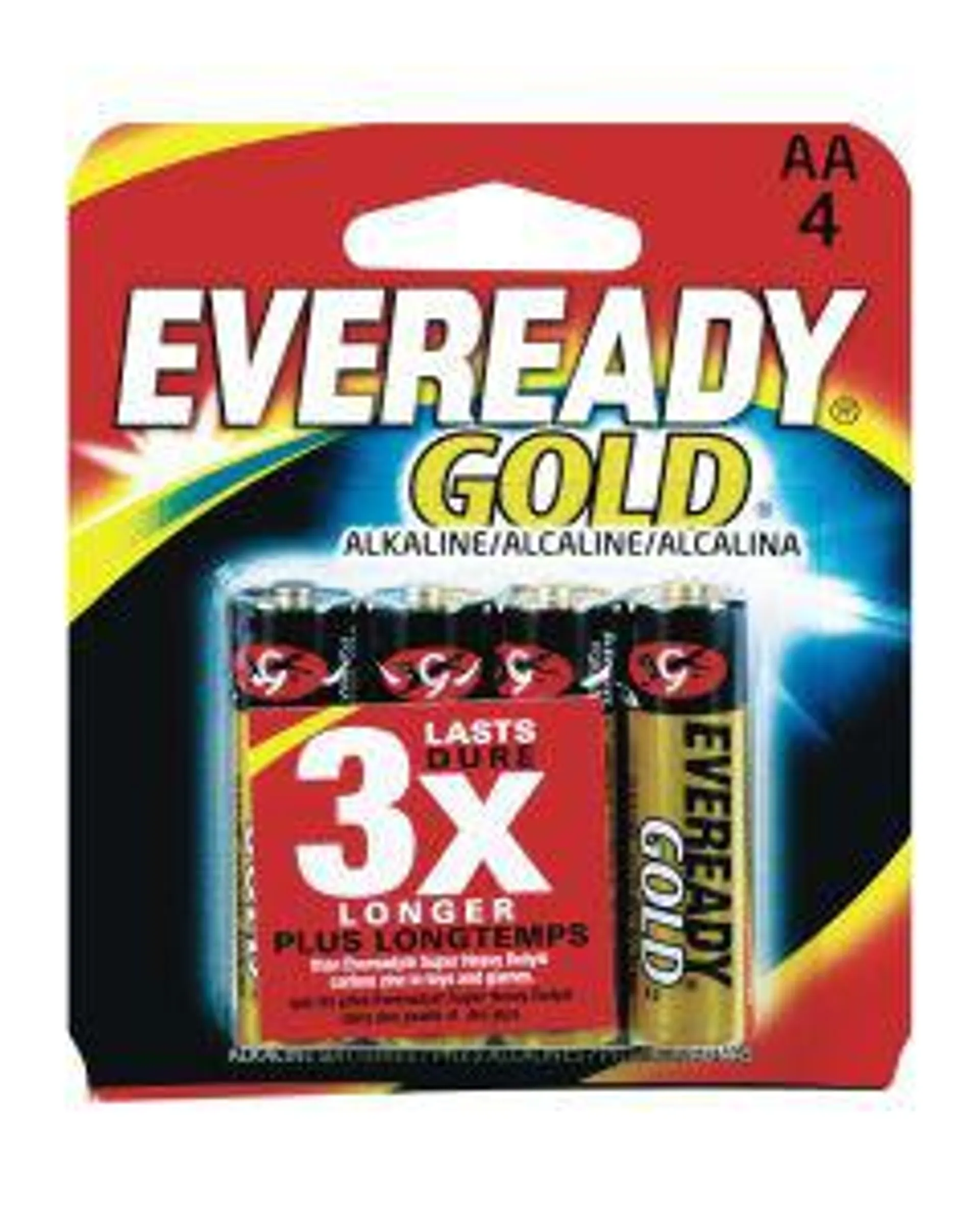 Eveready Gold Alkaline Aa Batteries, 4 Ct