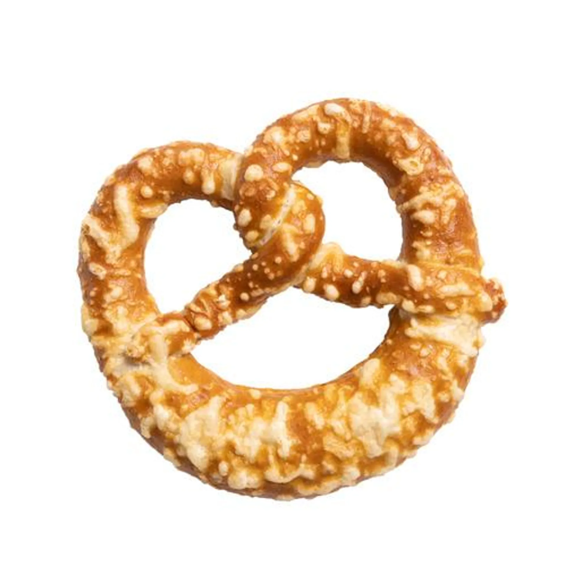 cheese sprinkled pretzel