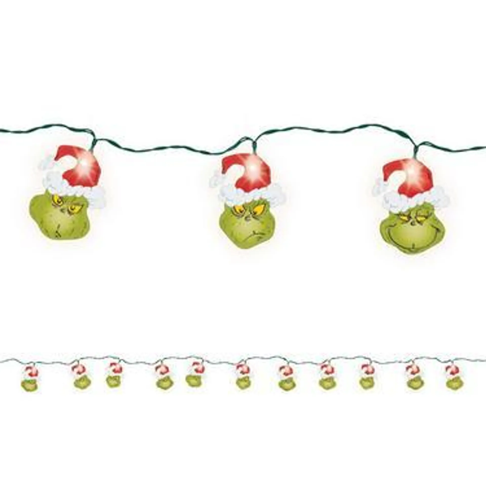 Santa Grinch LED String Lights, 5.41ft - Dr. Seuss