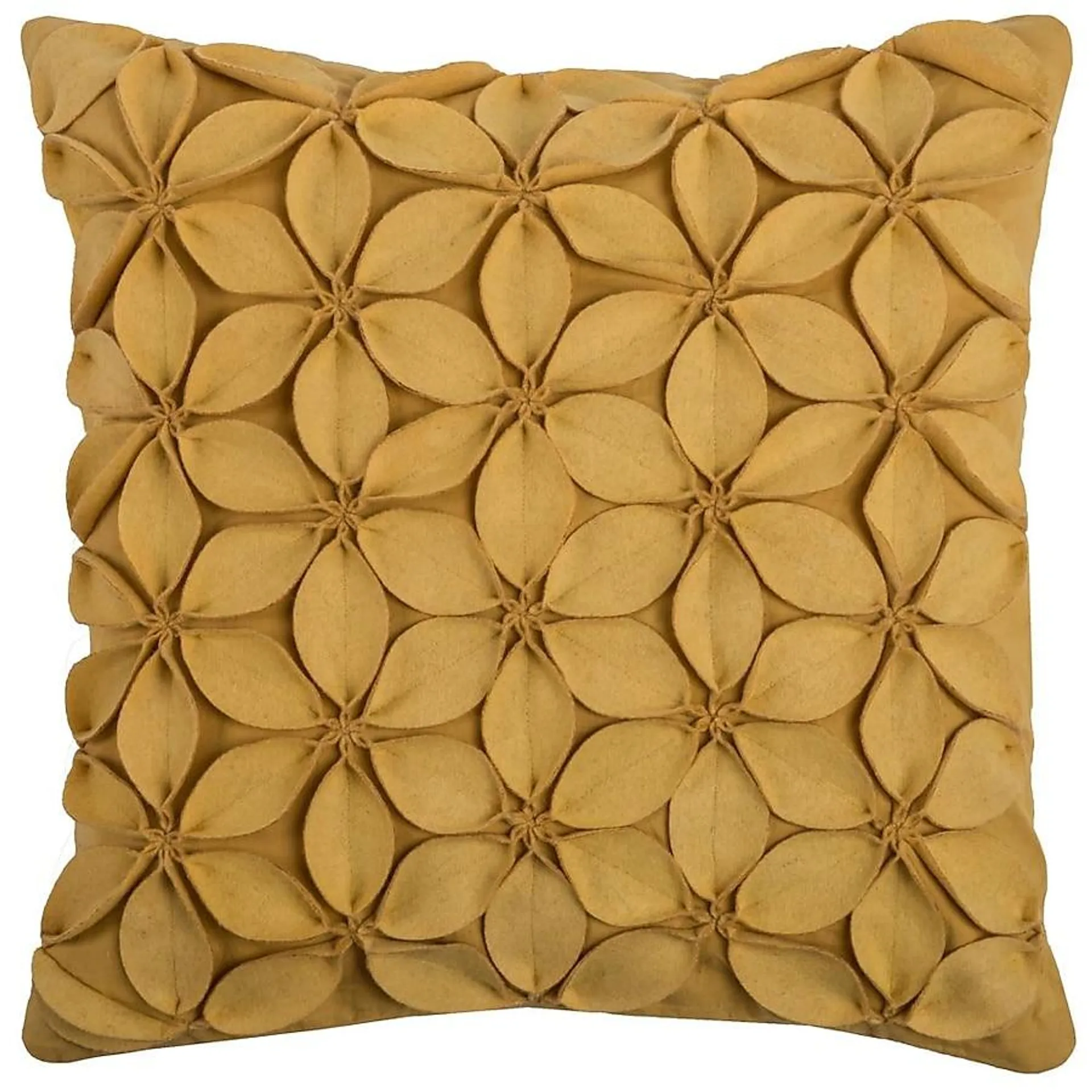 Rizzy Home Poly filled pillow 18-in x 18-in Yellow Square Indoor Decorative Pillow
