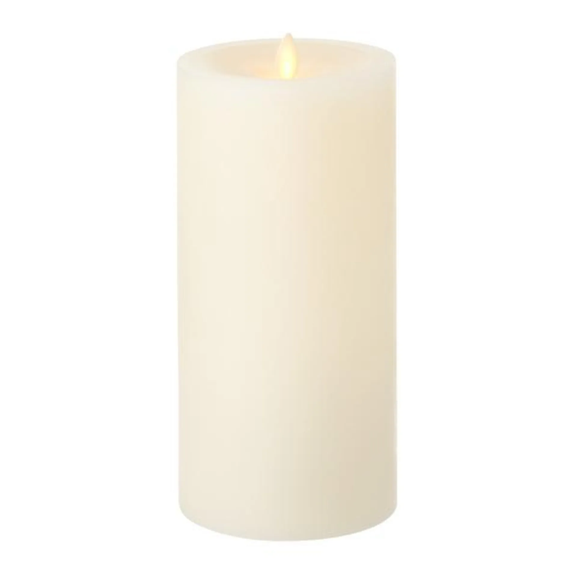 LUMINARA Tall Wax Wick to Flame LED Candle Ivory