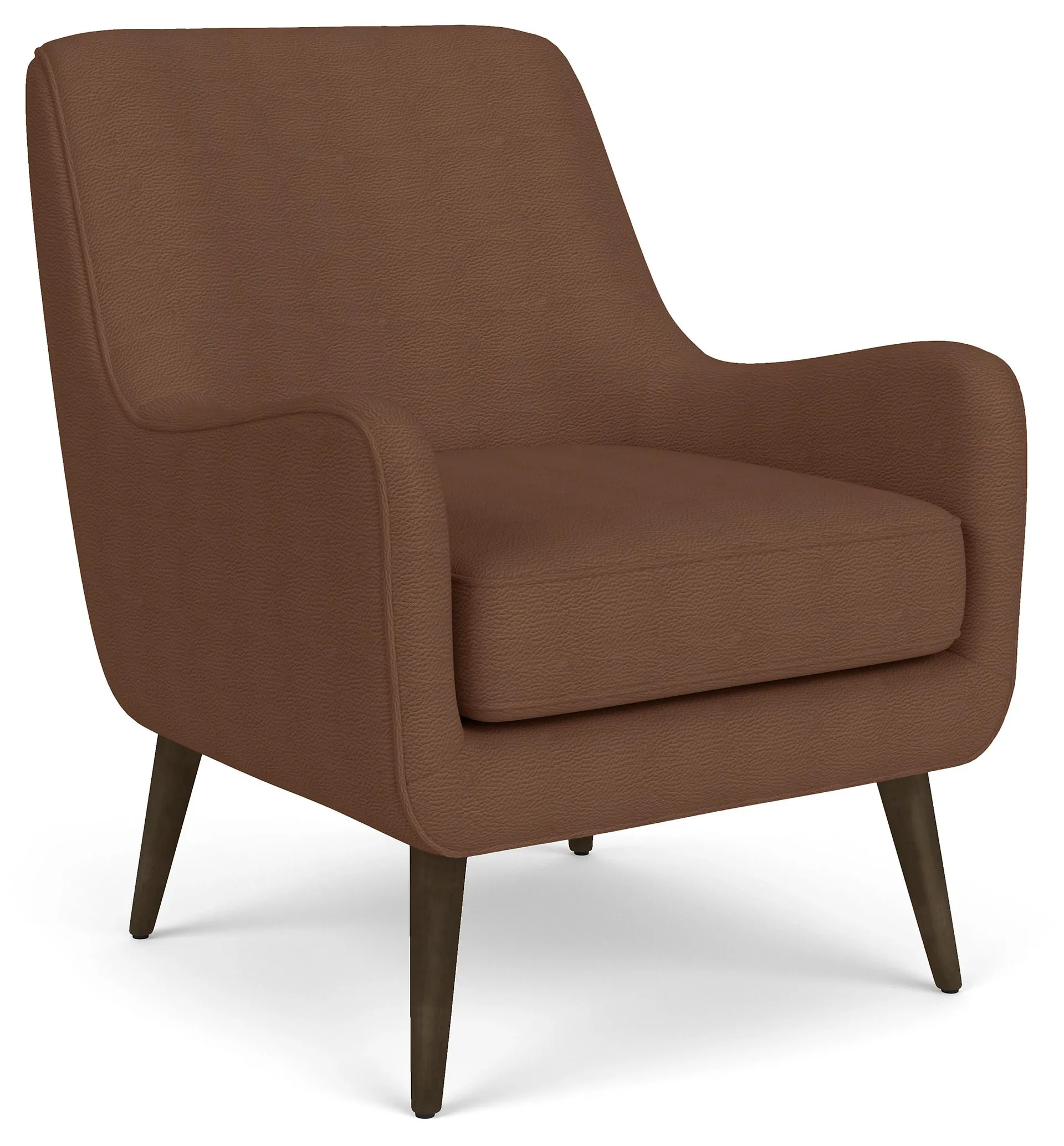 Quinn Chair in Laino Cognac Leather with Charcoal Legs