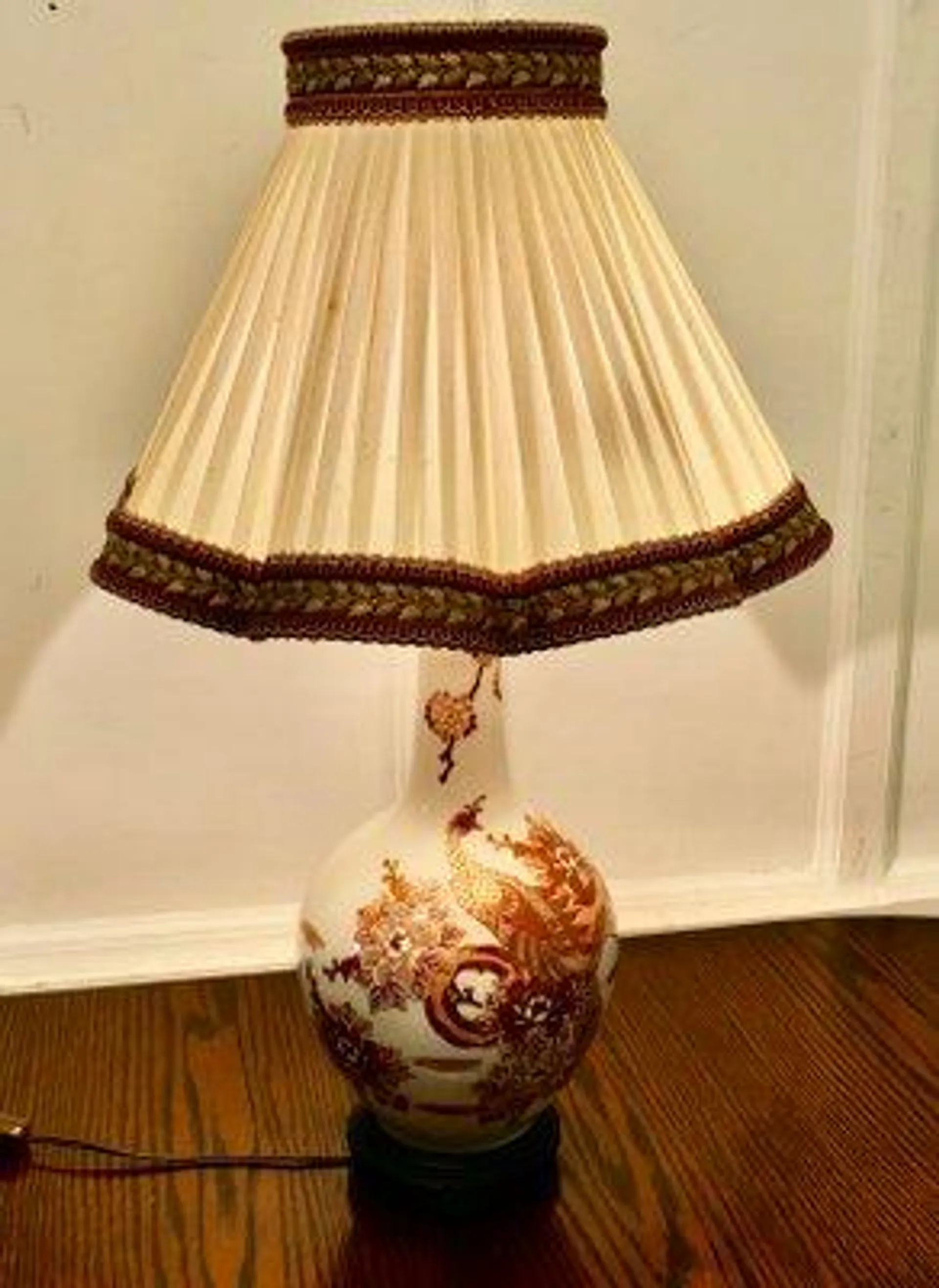 Large Famille Rose Dragon Vase Lamp, 1960s