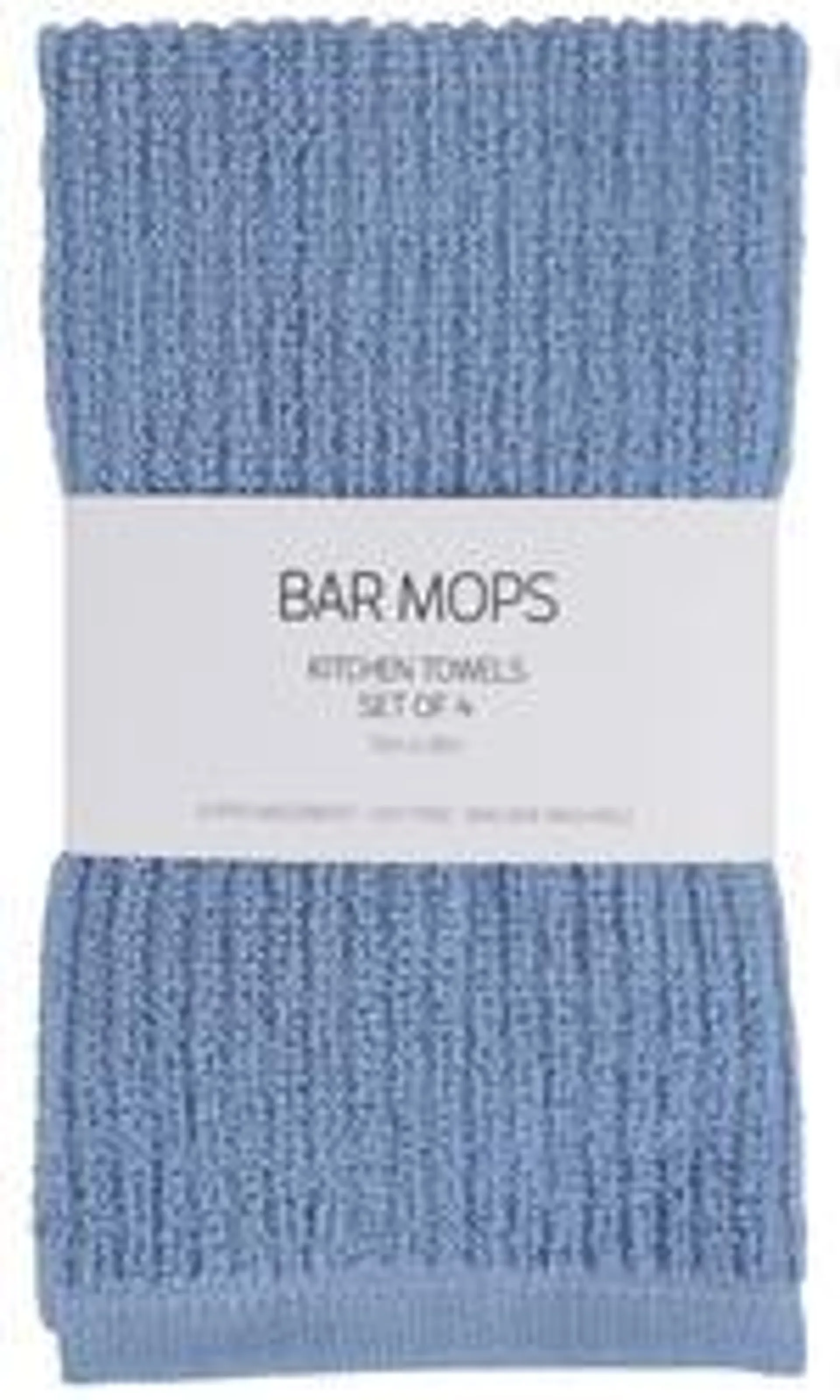 Set of 4 Bar Mop Kitchen Towel - Blue