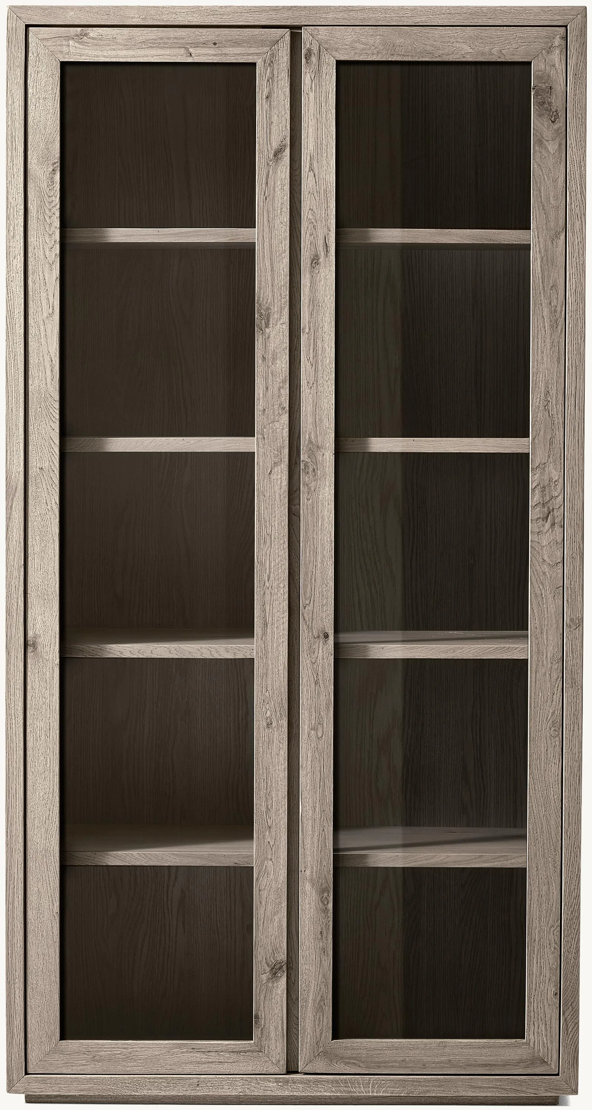 Reclaimed Oak Thin Frame Glass Cabinet