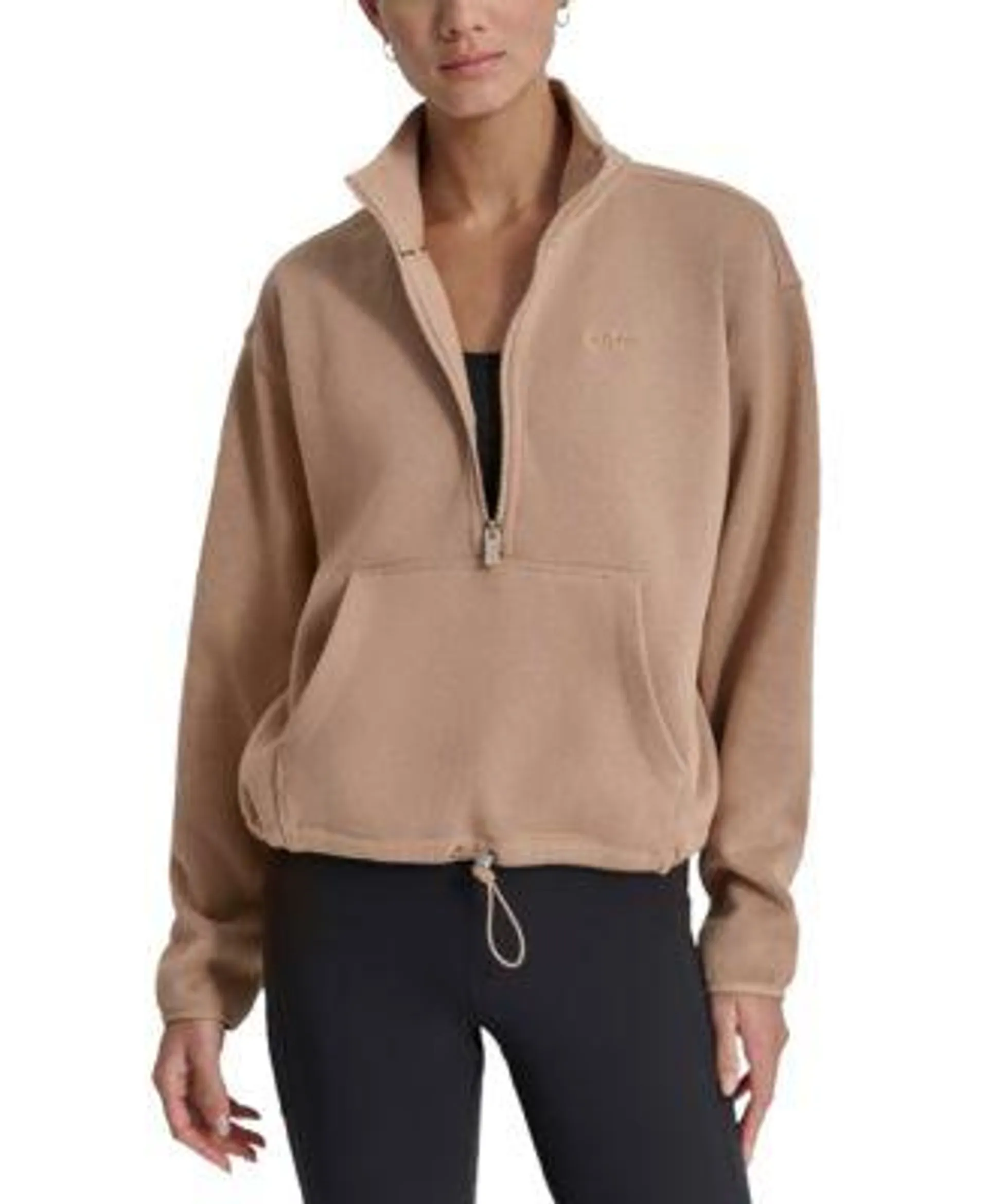 Women's Fleece Half-Zip Bungee-Hem Sweater