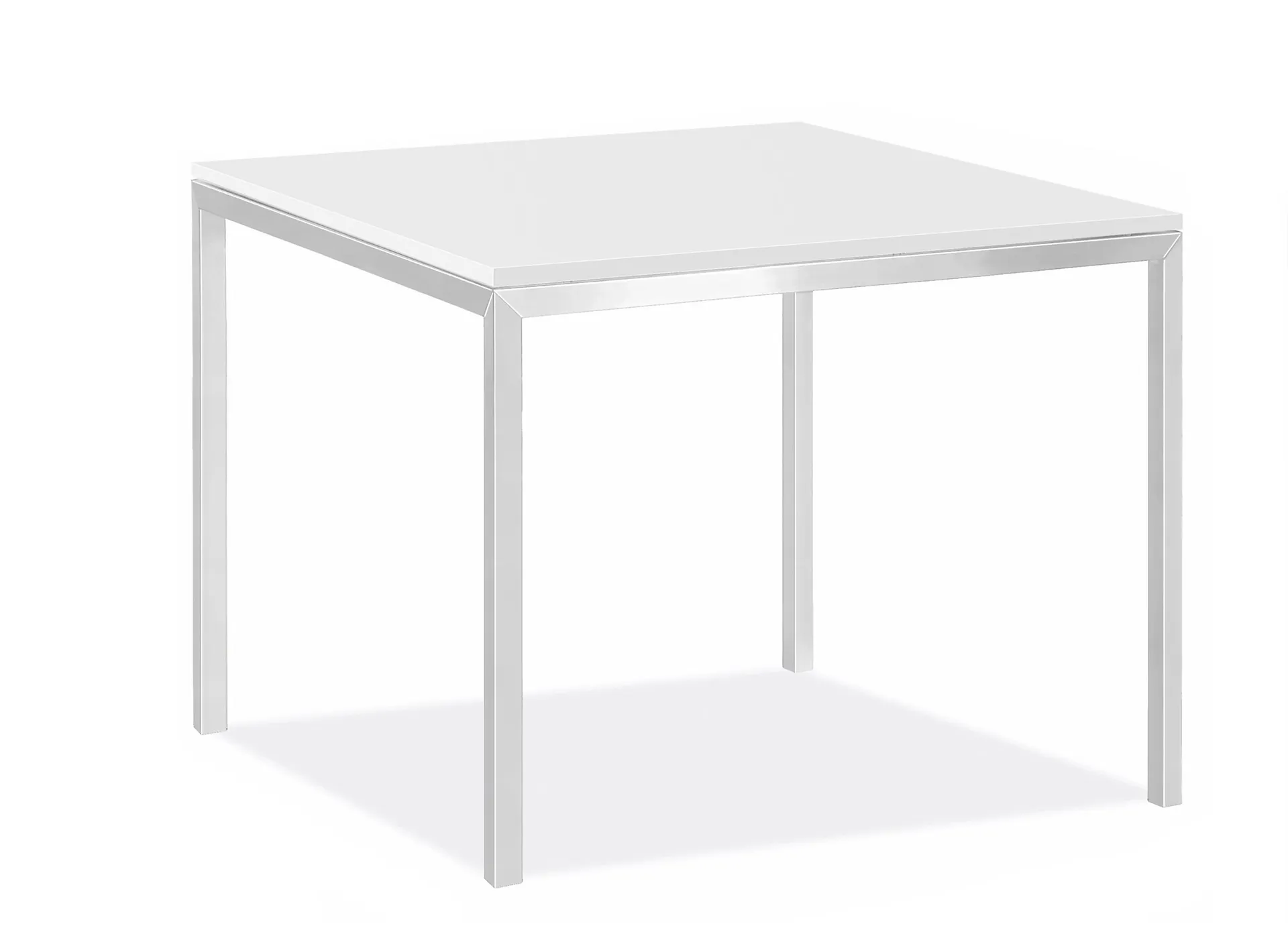 Parsons 36w 36d Outdoor Table w/SS Base & White HDPE Top