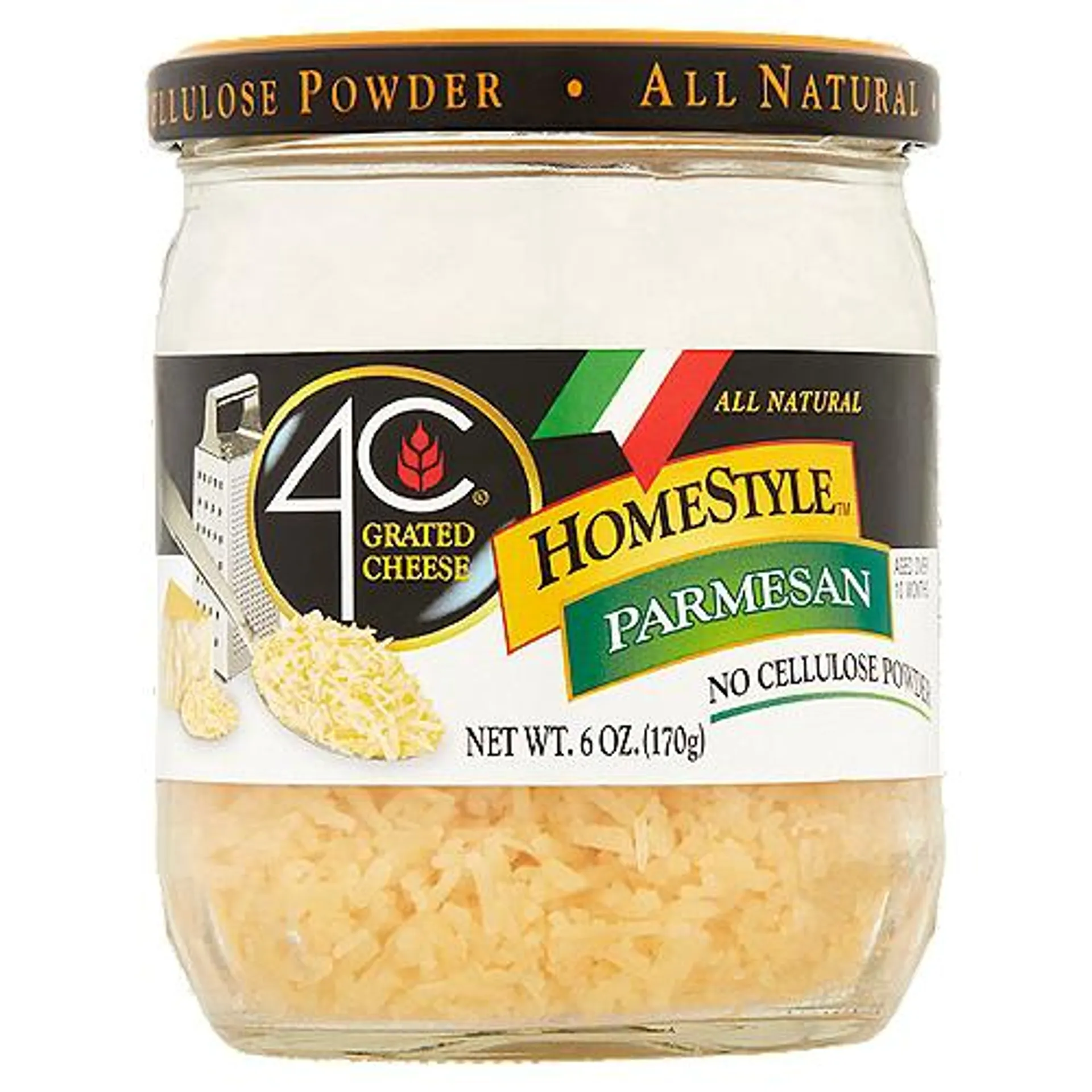 4C HomeStyle Parmesan, Grated Cheese, 6 Ounce