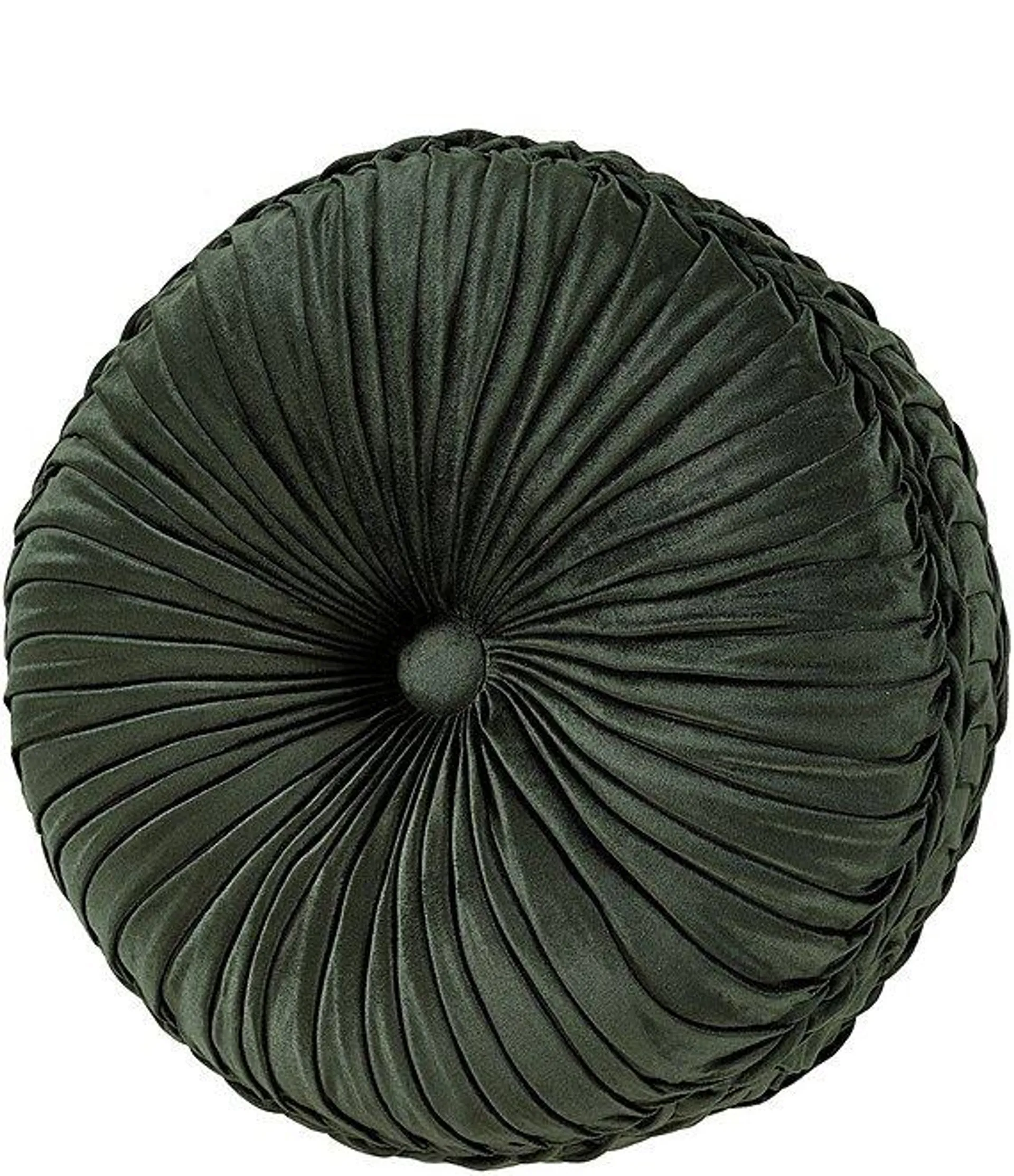 Emerald Bay Button-Tufted Braided Detail Tufted Round Pillow