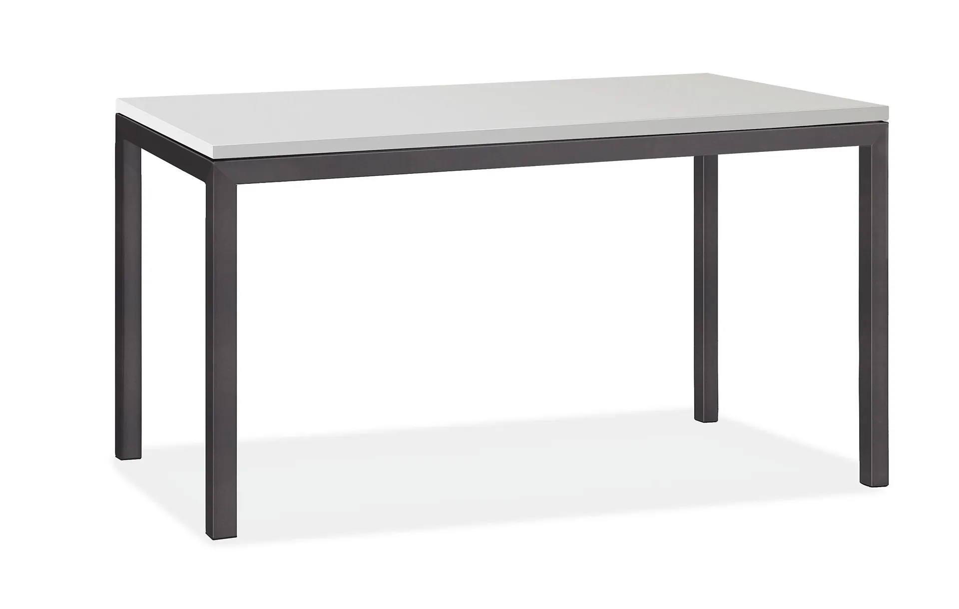 Parsons 46w 32d 29h Dining Table in 1.5" Natural Steel w/Bright White Quartz Top