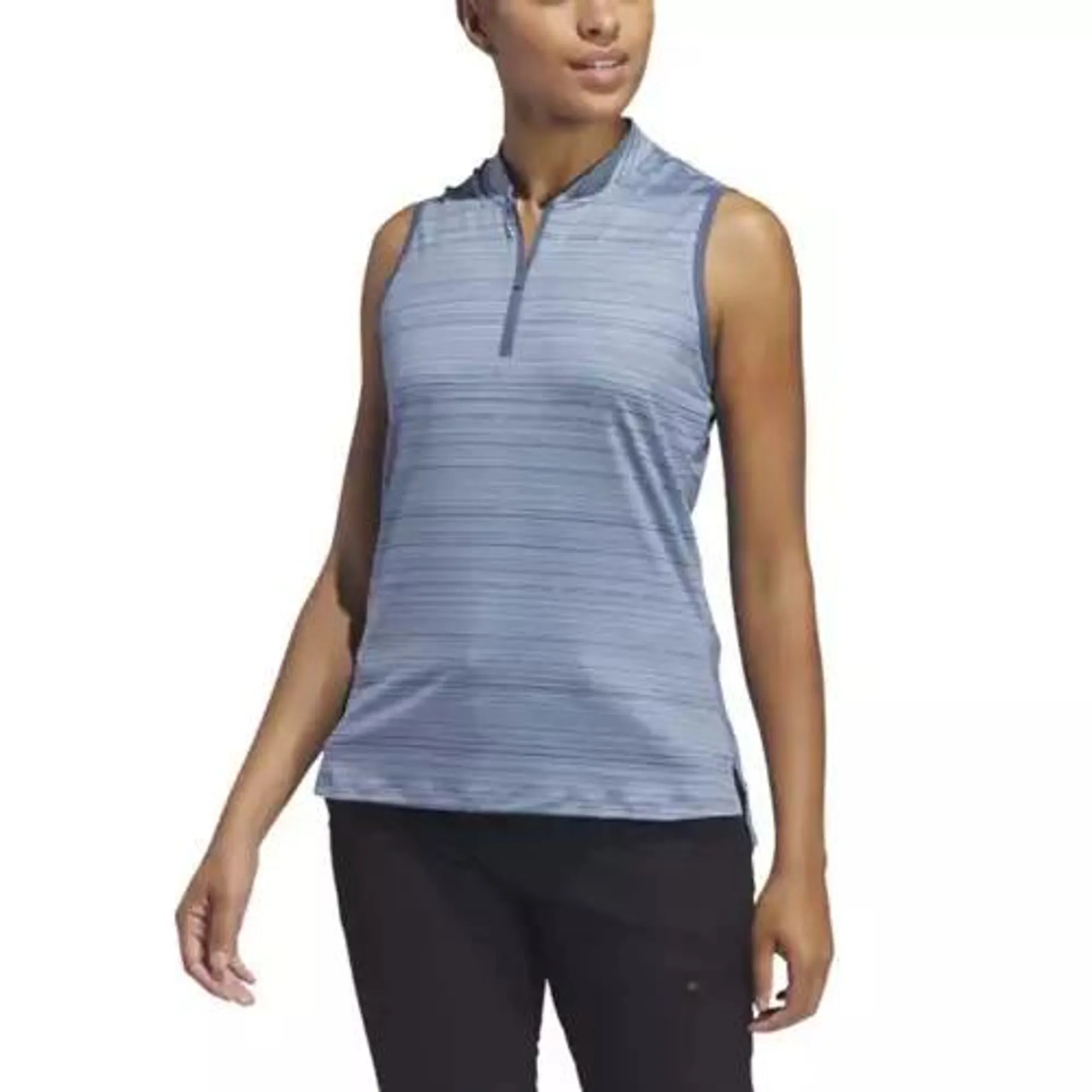 Women's adidas Ultimate365 Stripe Sleeveless Golf Polo