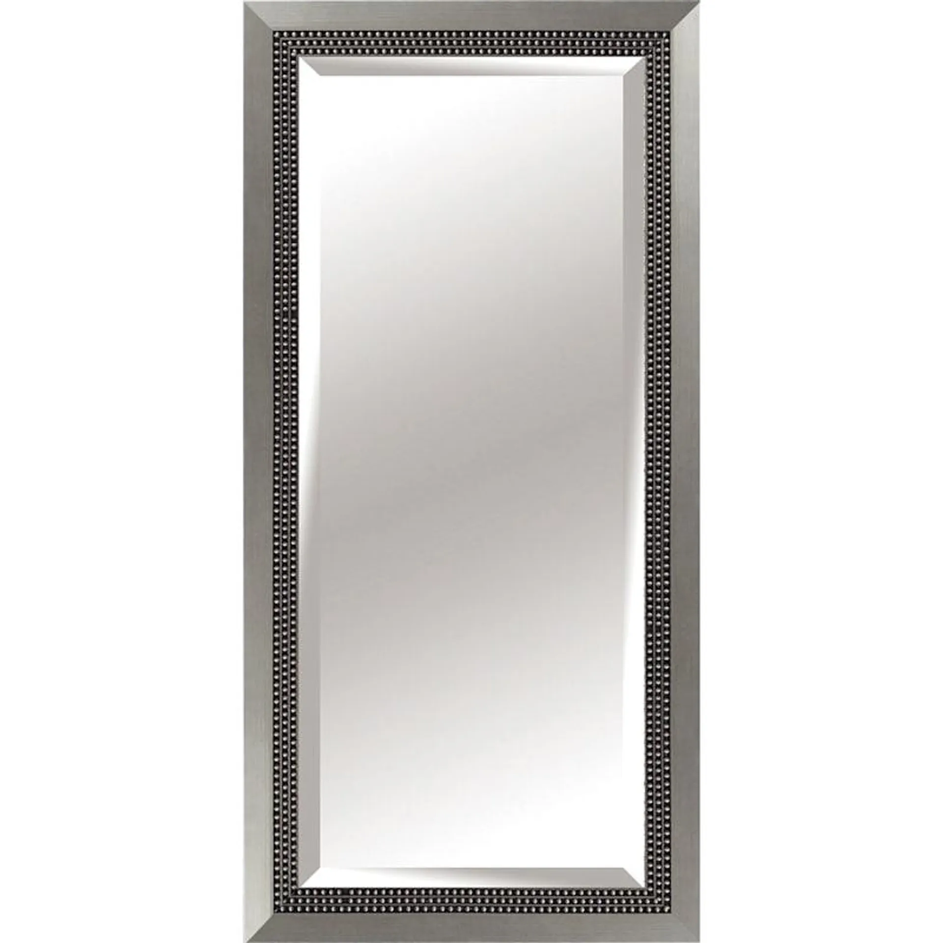 Triple Beaded Silver Floor Mirror, 32x66
