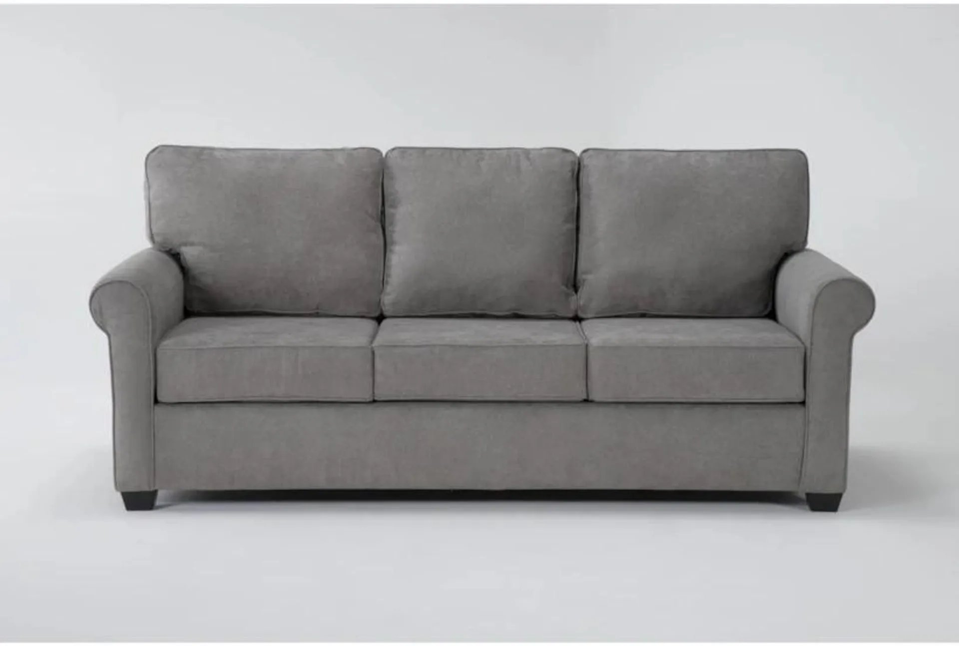 Athos Vintage Grey Fabric 86" Sofa | Rolled Arms