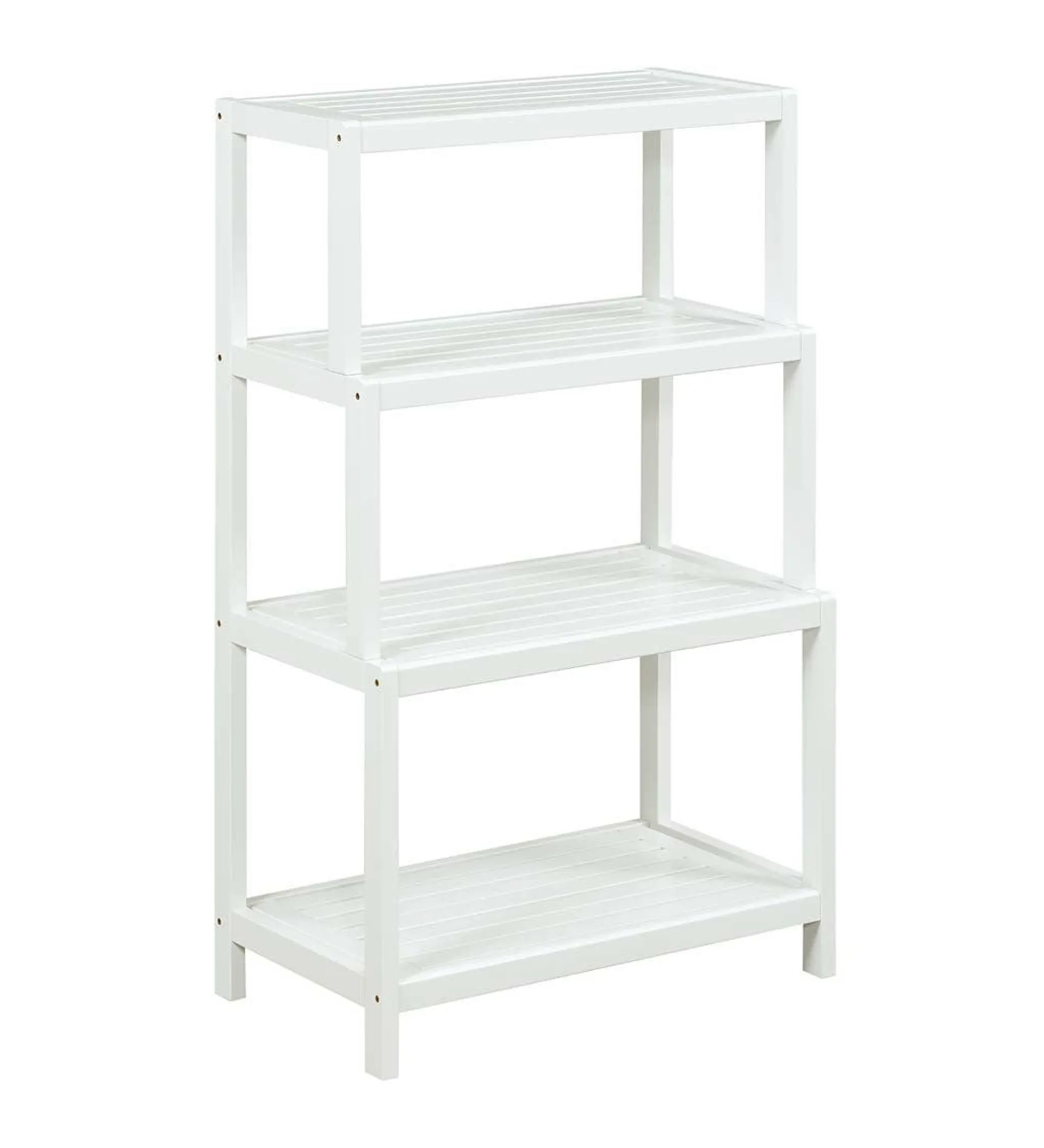 Farmhouse Four-Tier Shelf Bookcase - White