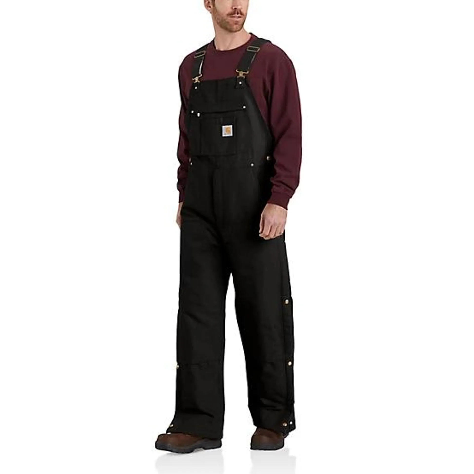 Men's Loose Fit Firm Duck Insulated Bib Overall