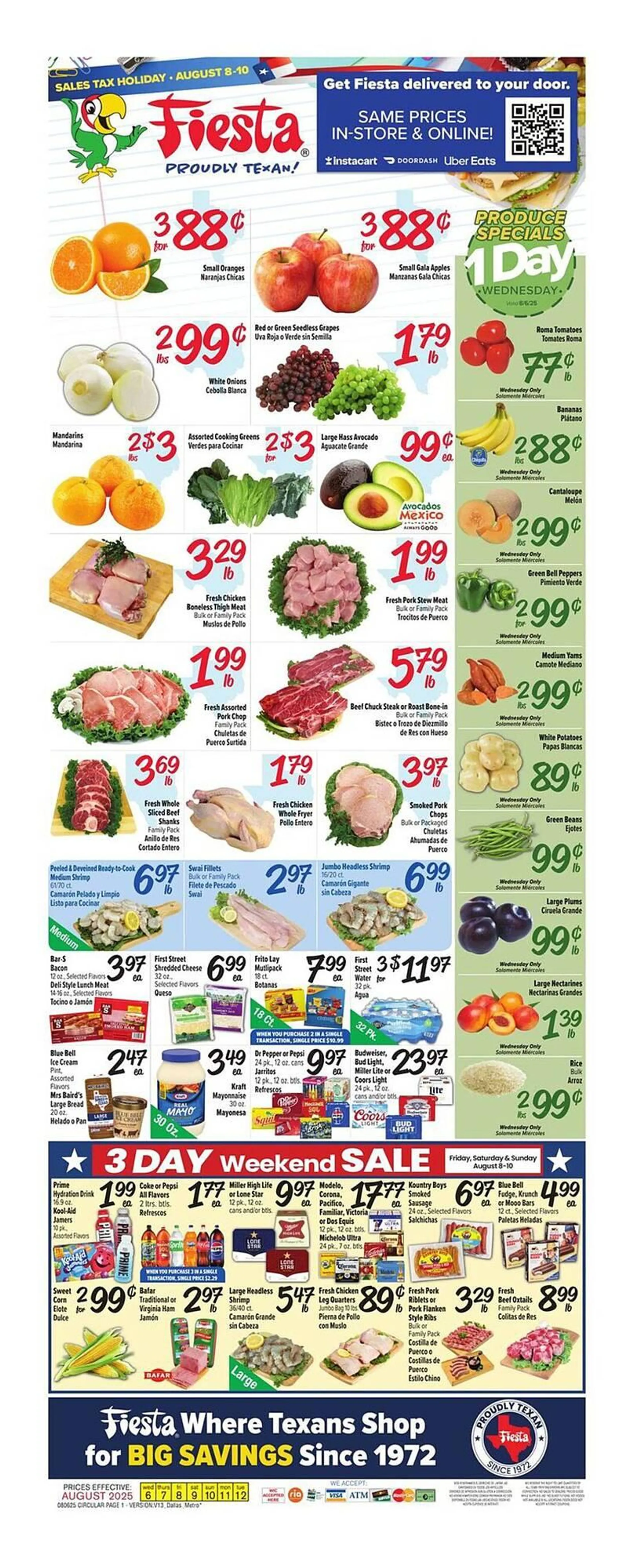 Weekly ad Fiesta Mart Weekly Ad from August 8 to August 10 2025 - Page 1
