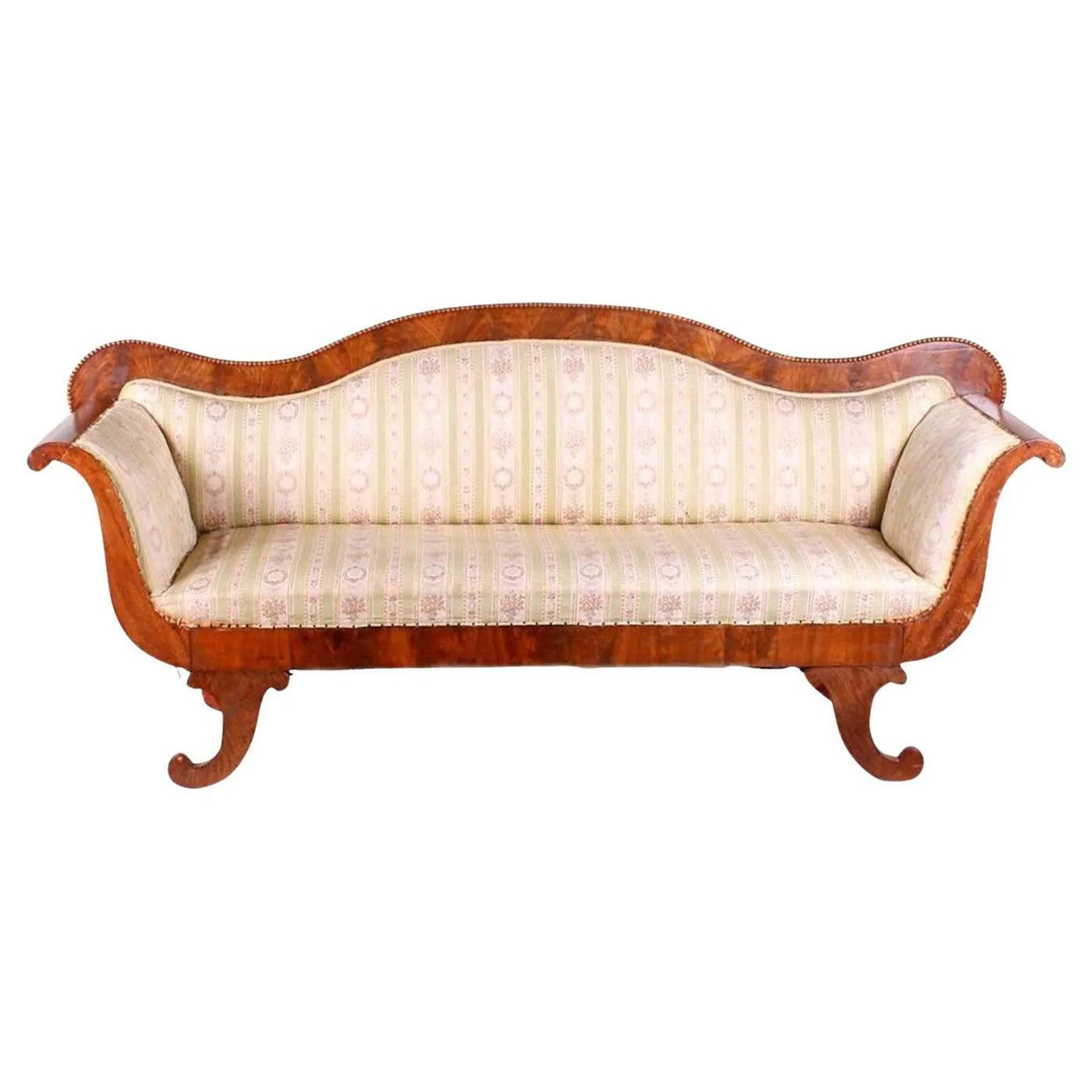 Biedermeier Sofa Couch Empire Settle Swedish 19th Century 3-4 Seat Loveseat