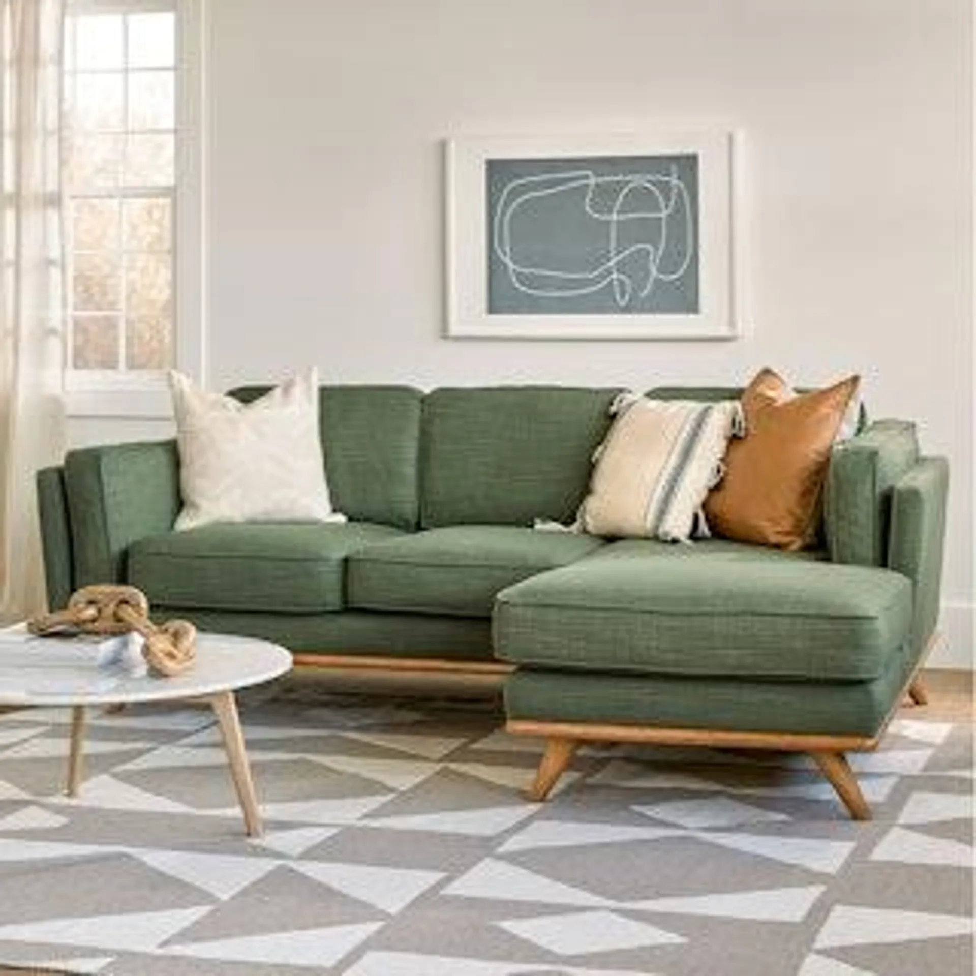 Timber 93" Right Sectional - Olio Green