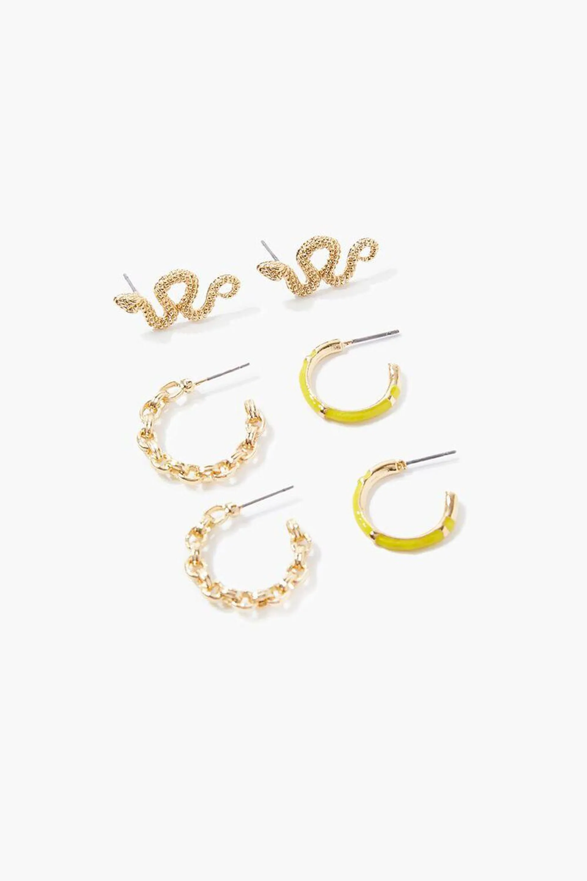 Snake Drop & Hoop Earring Set