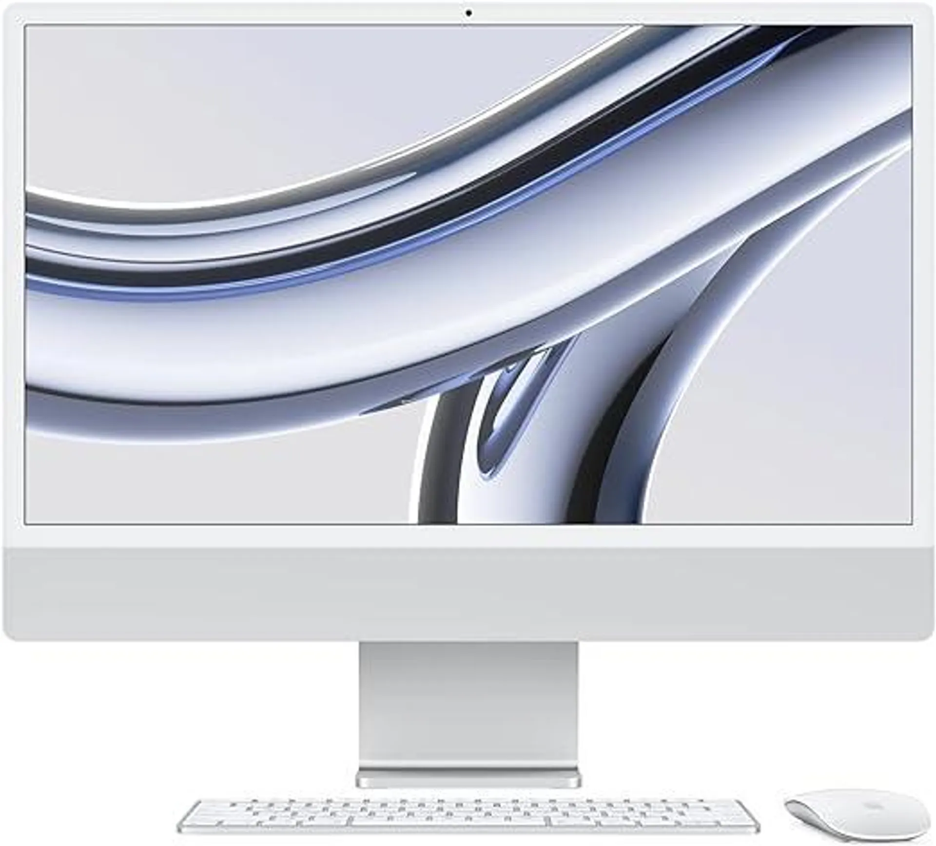 Apple 2023 iMac All-in-One Desktop Computer with M3 chip: 8-core CPU, 8-core GPU, 24-inch Retina Display, 8GB Unified Memory, 256GB SSD Storage, Matching Accessories. Works with iPhone/iPad; Silver