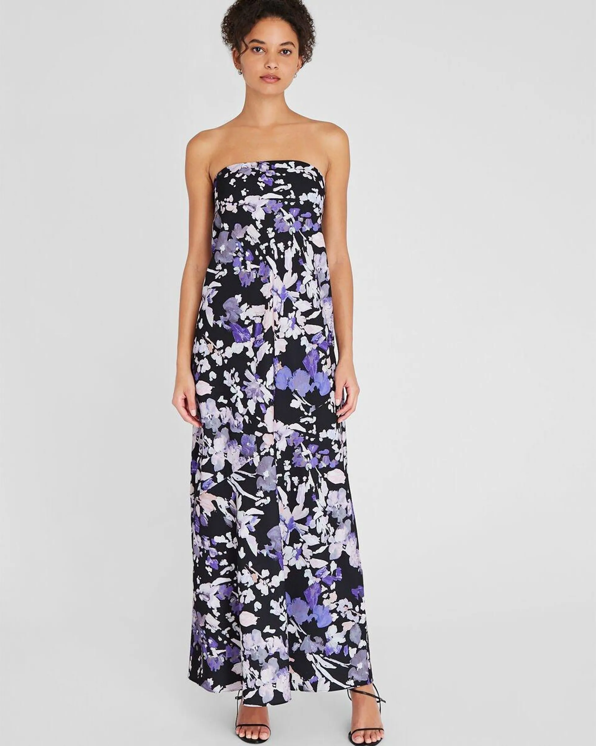 Strapless Printed Maxi Dress